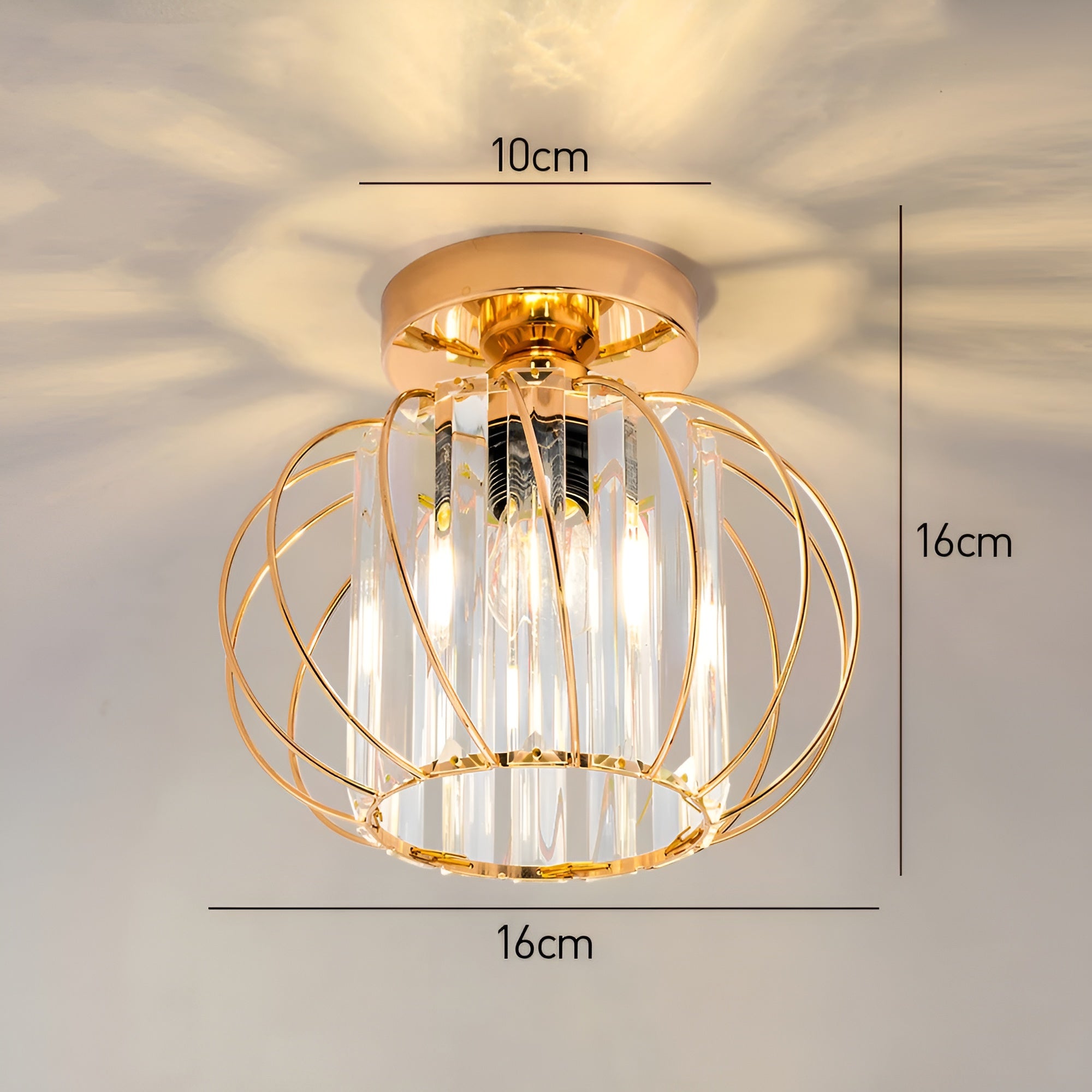 SkynLume – Nordic Flush Mount Glass and Iron Ceiling Light