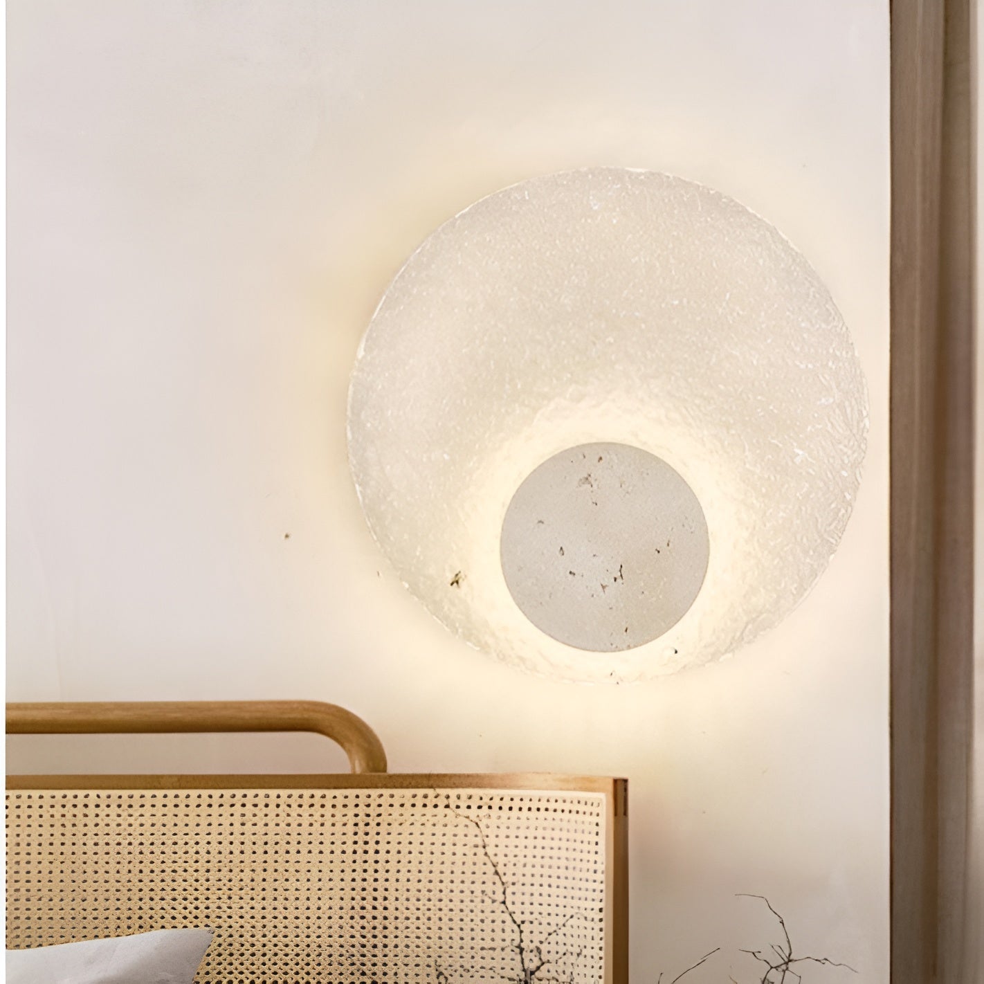 LumiCraft – Travertine Wall Lamp with Modern Acrylic Indoor LED Light