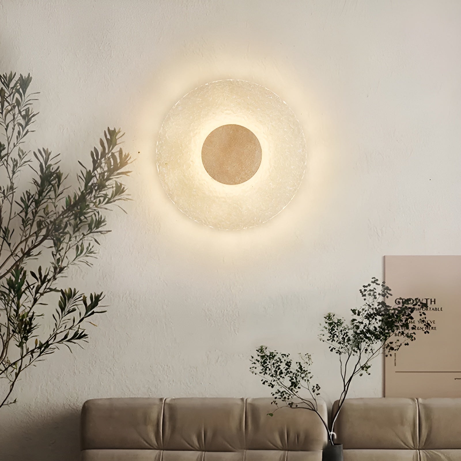LumiCraft – Travertine Wall Lamp with Modern Acrylic Indoor LED Light