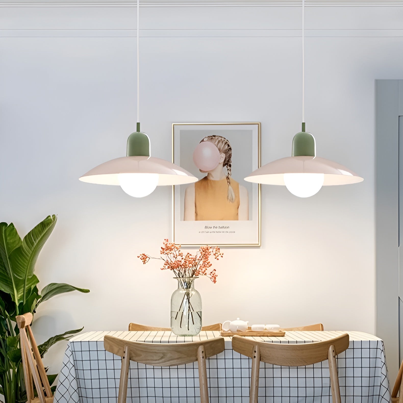 LineaGlow – Nordic Macaron Pendant Light Bauhaus Modern Hanging Lamp Adjustable for Dining Room Kitchen or Café