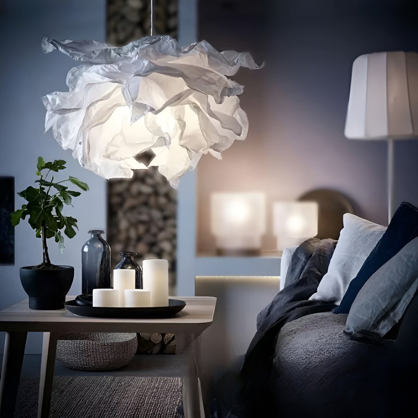Cloudéa – Nordic Paper Cloud Pendant Light with Tri-Color LED Glow