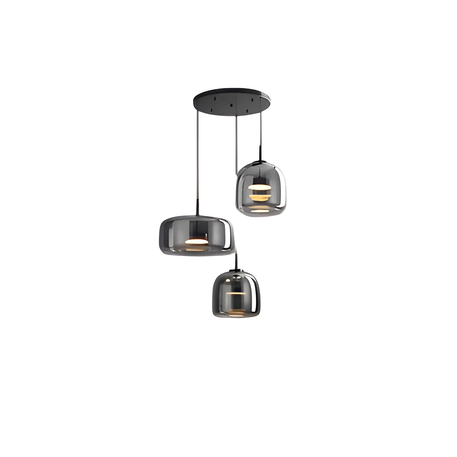 HaloGlow – Trio Ceiling Lamp with Modern Pendant LED Glass Light Fixture
