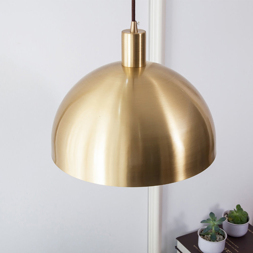 GoldenGlow – Vintage brass dome pendant for timeless interiors