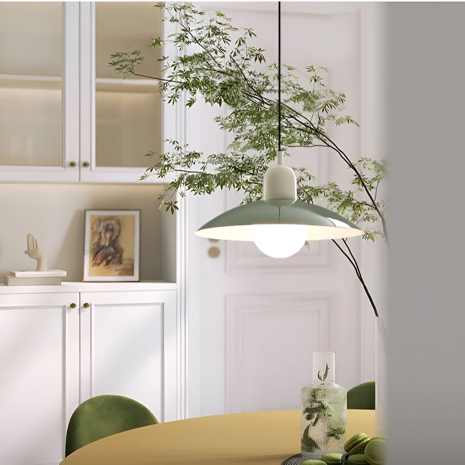 LineaGlow – Nordic Macaron Pendant Light Bauhaus Modern Hanging Lamp Adjustable for Dining Room Kitchen or Café
