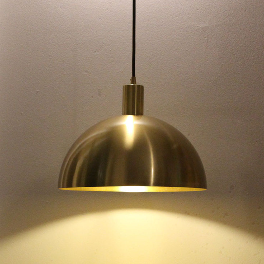 GoldenGlow – Vintage brass dome pendant for timeless interiors