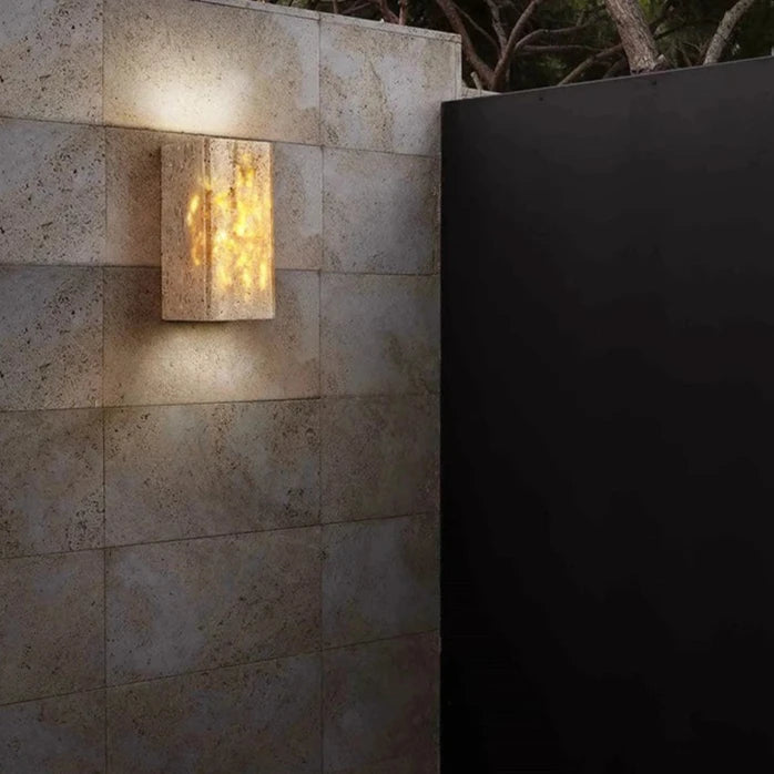 TerraGlow – Travertine Outdoor Wall Lamp IP65 LED Waterproof Lighting