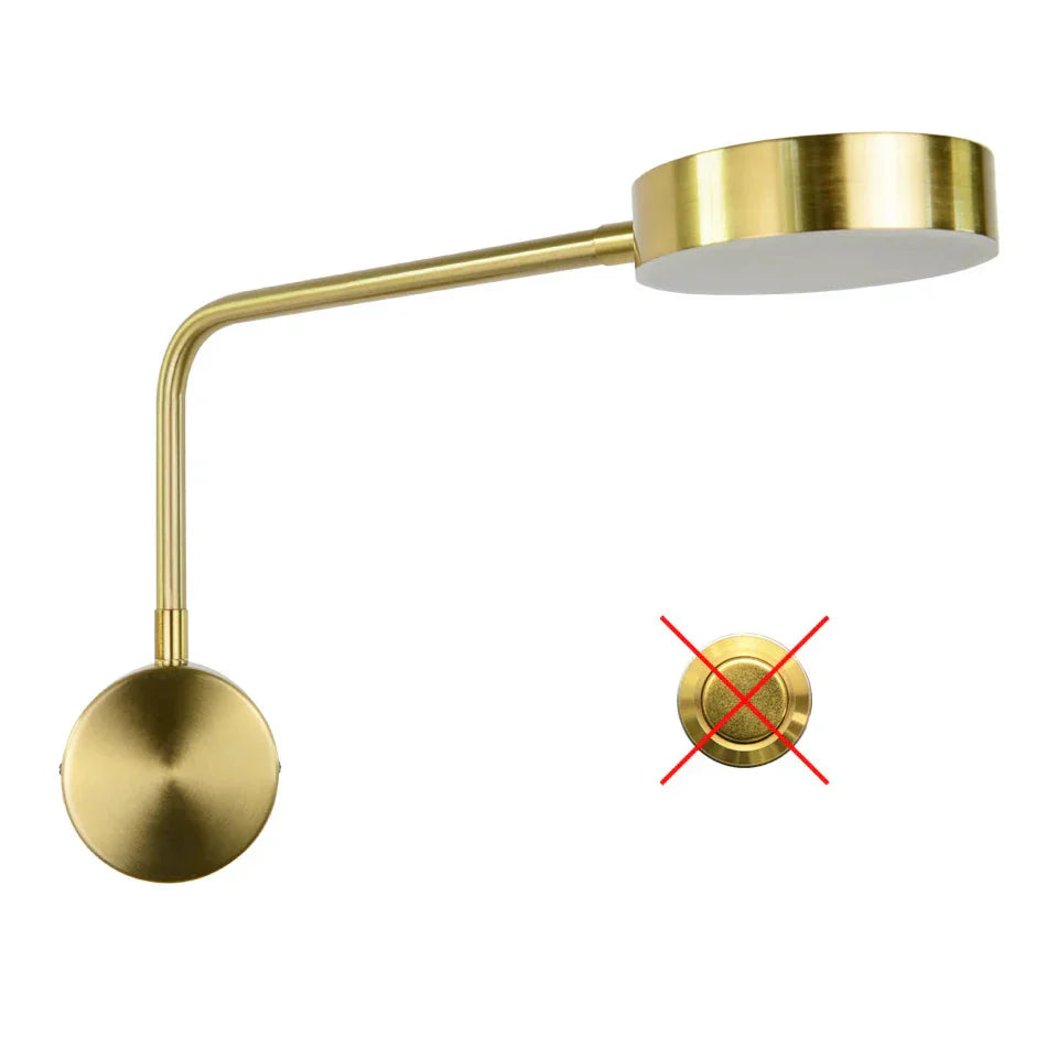 LumoraSpin – Rotating gold LED wall lamp with 350° adjustable light (7W)