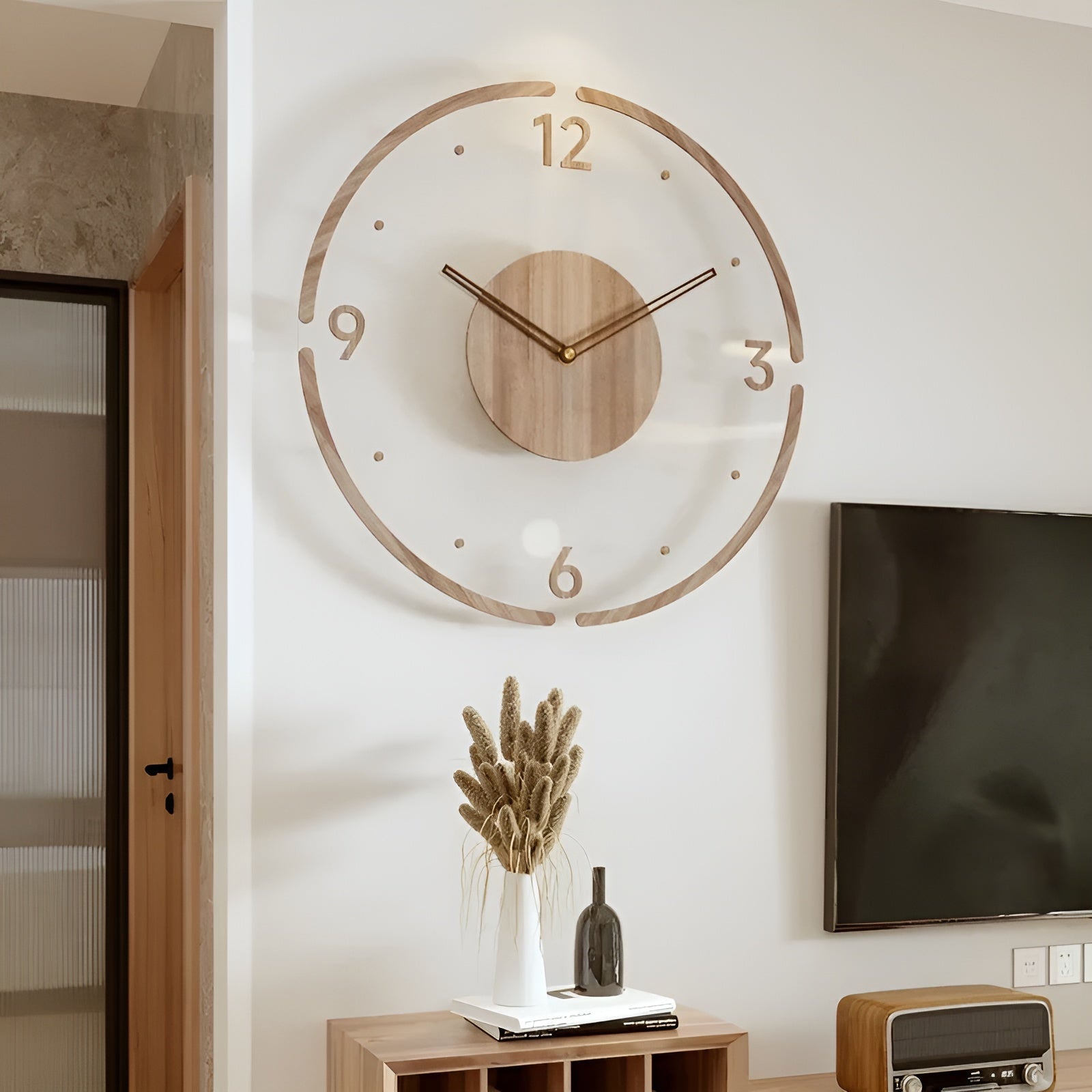 SilvanTime – Modern Wooden Wall Clock with Silent Scandinavian Design for Living Room & Office