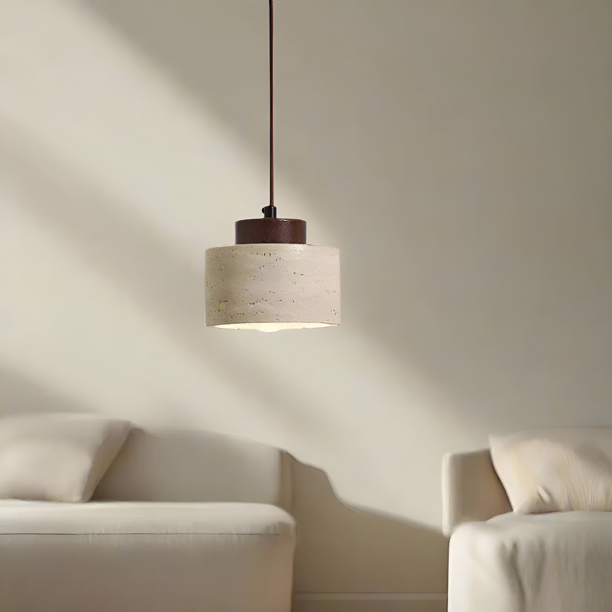Lunavia – Nordic Travertine Pendant Light with LED for Elegant Minimalist Interiors