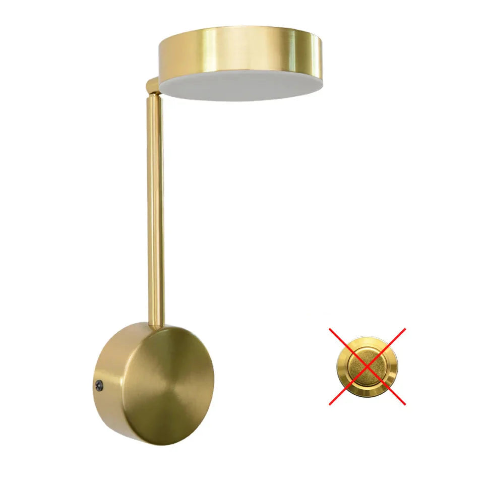 LumoraSpin – Rotating gold LED wall lamp with 350° adjustable light (7W)
