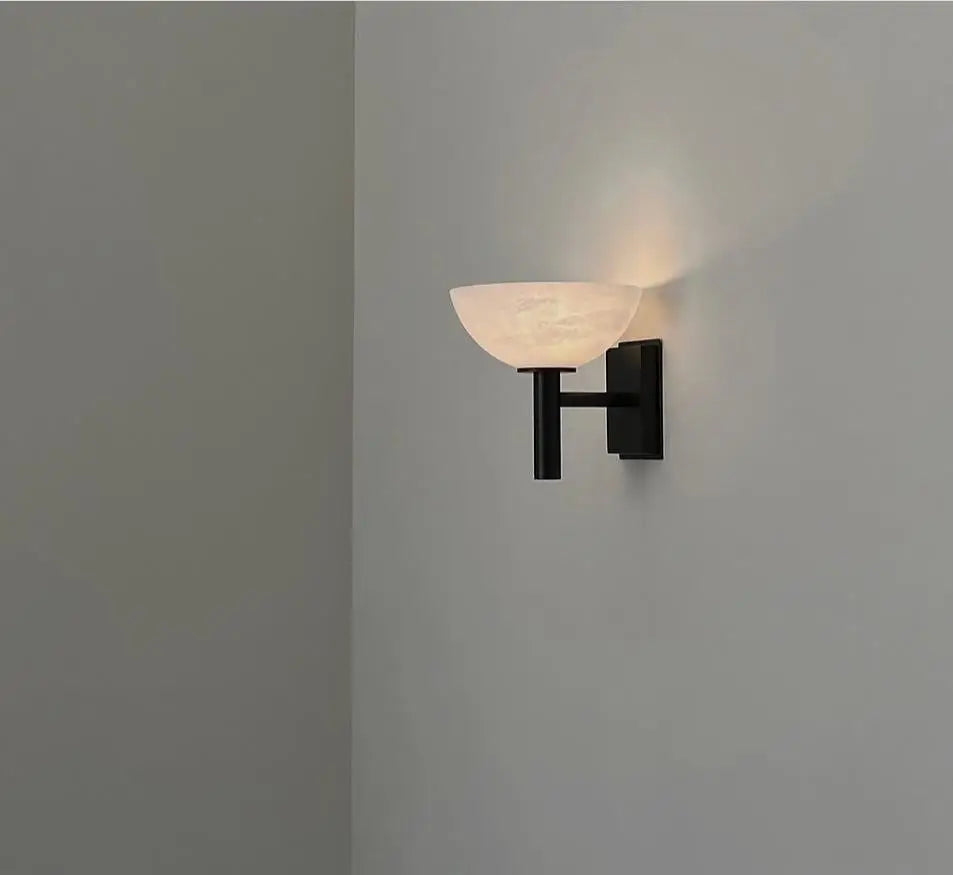 MarbleAura – Marble and copper wall lamp for living room or bedroom (G9 fitting)