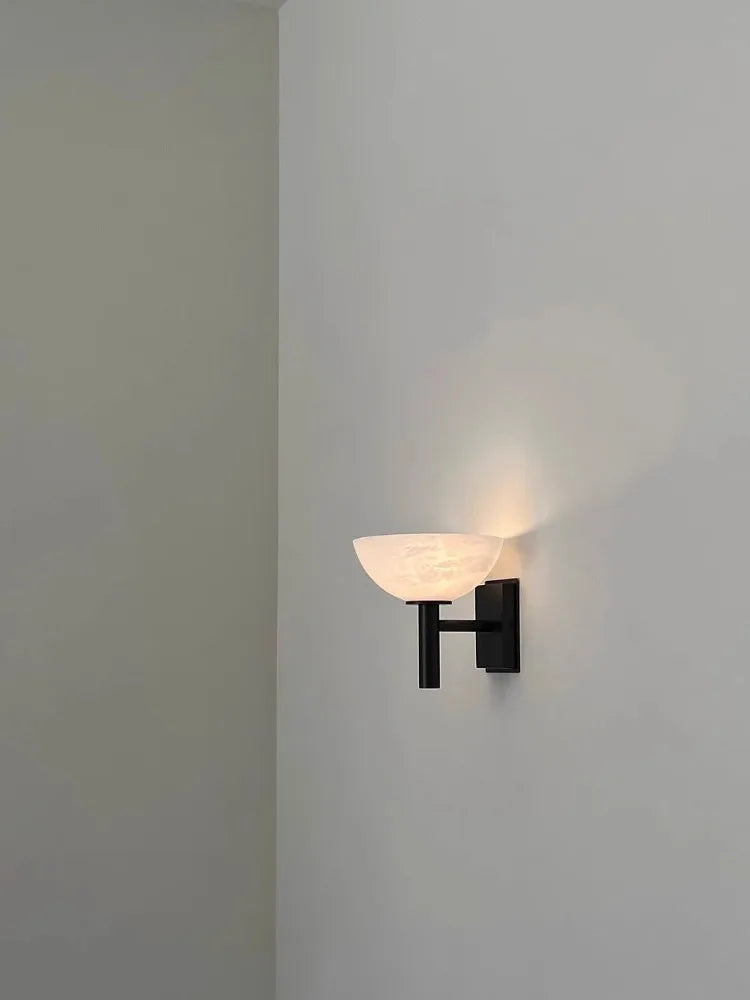 MarbleAura – Marble and copper wall lamp for living room or bedroom (G9 fitting)