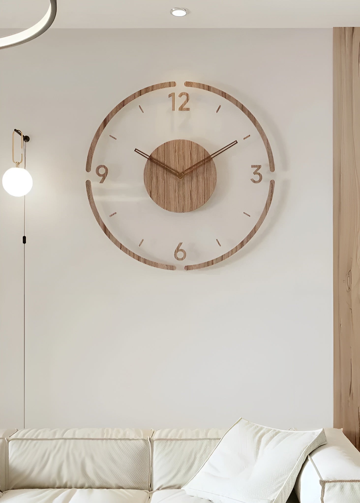 SilvanTime – Modern Wooden Wall Clock with Silent Scandinavian Design for Living Room & Office