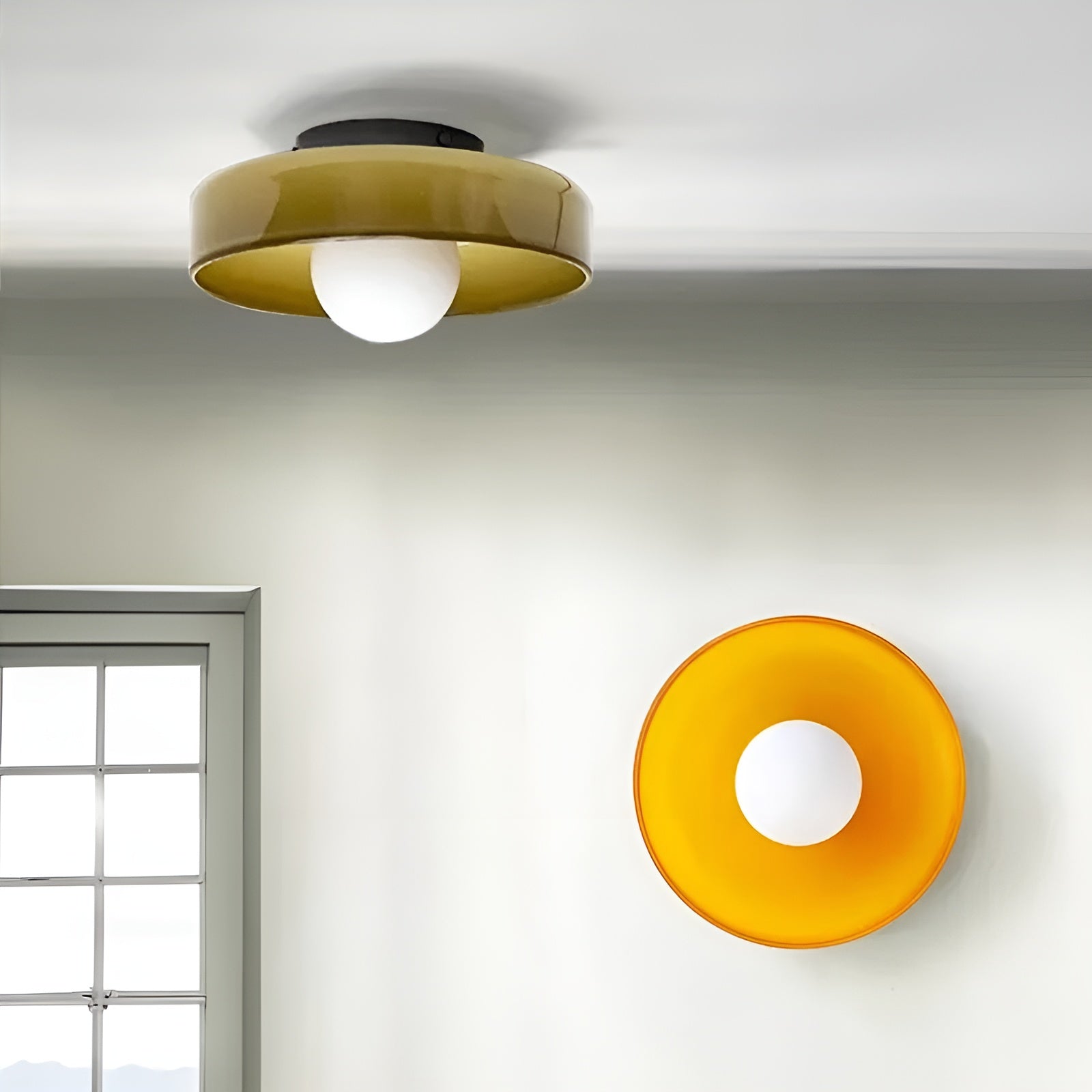 LumiRound — Modern Round Flush Mount Ceiling Light Frosted Glass Kitchen Lamp