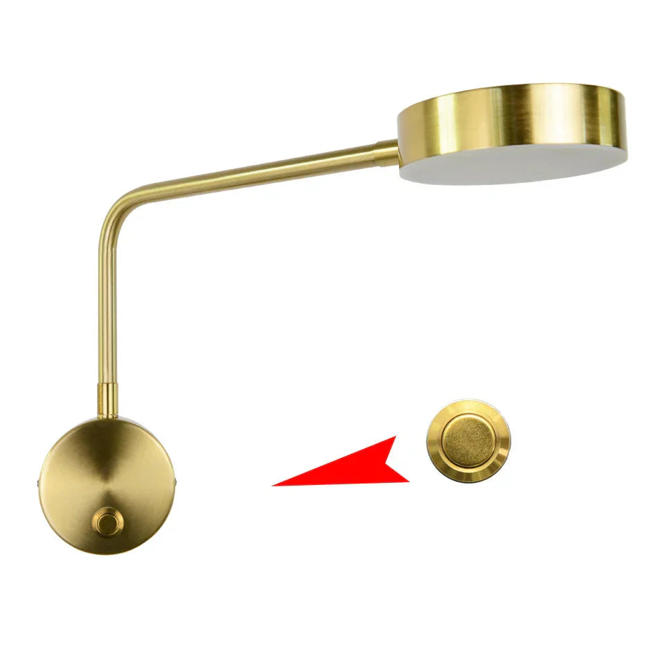 LumoraSpin – Rotating gold LED wall lamp with 350° adjustable light (7W)
