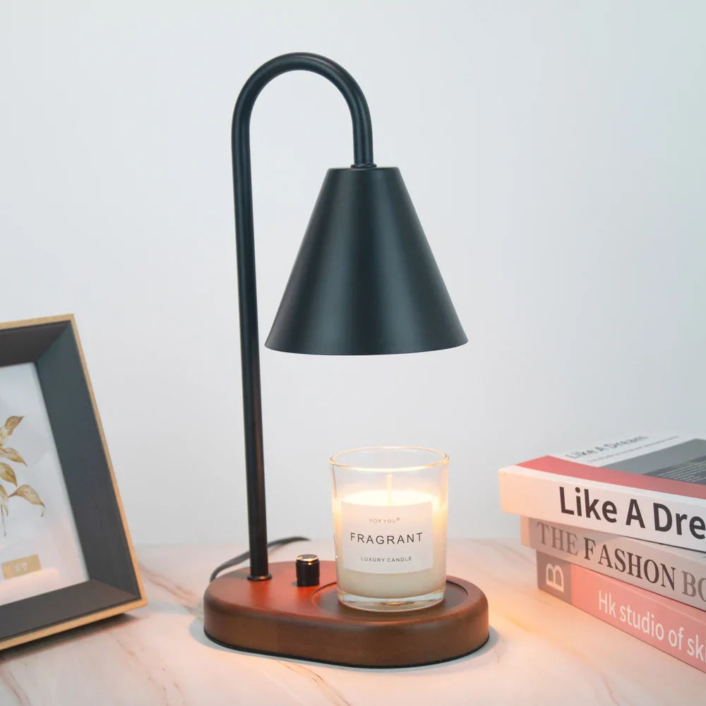 AromaGlow – Dimmable candle wax warmer lamp with scented melting light
