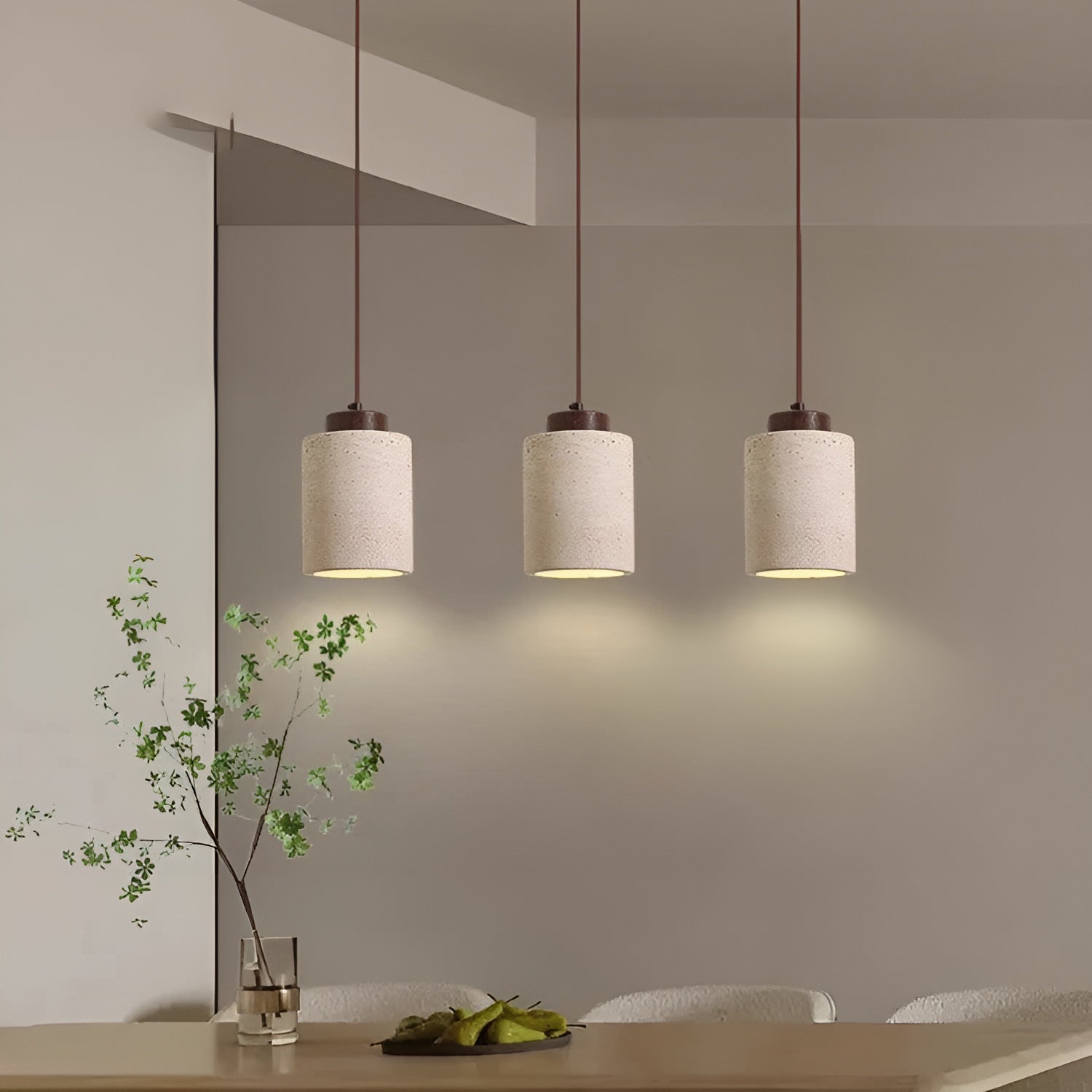 Lunavia – Nordic Travertine Pendant Light with LED for Elegant Minimalist Interiors