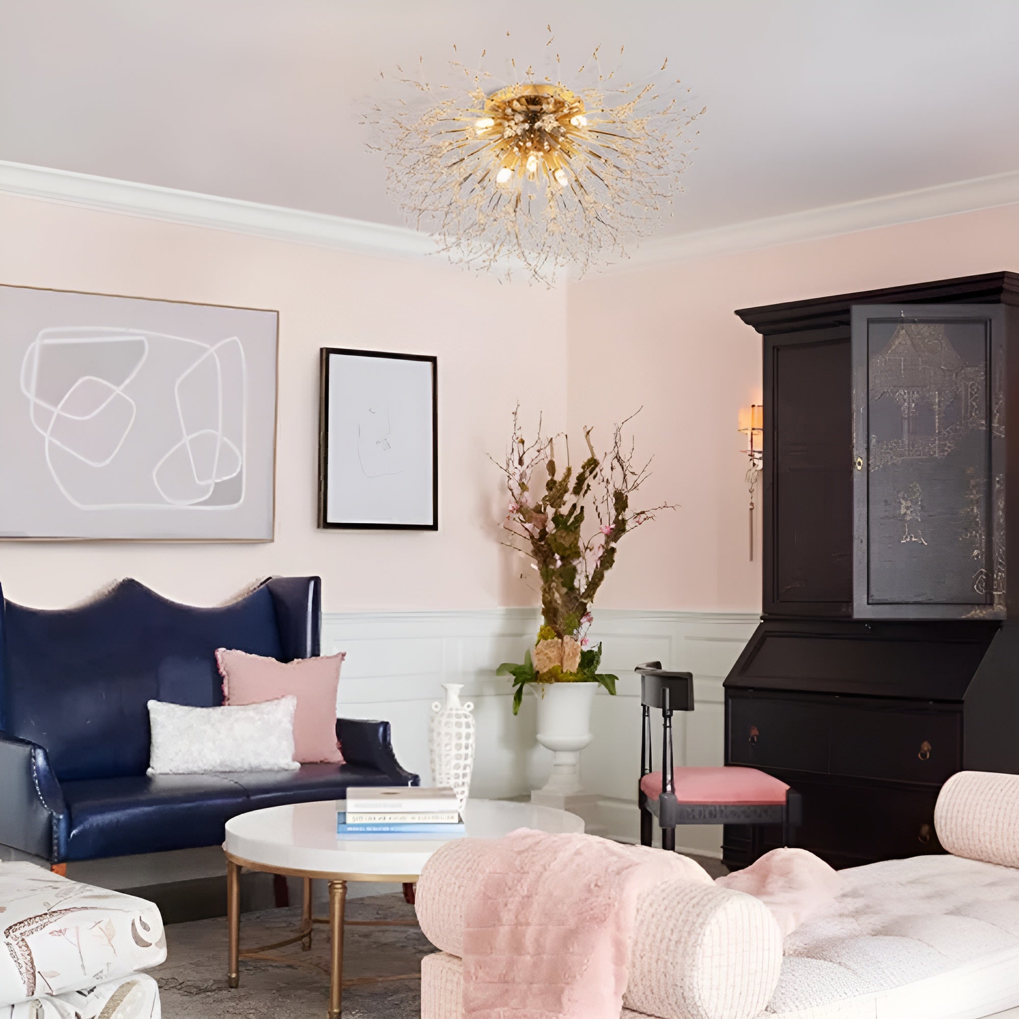 Glowvique – Modern Beaded Sputnik Flush Mount Light Fixture