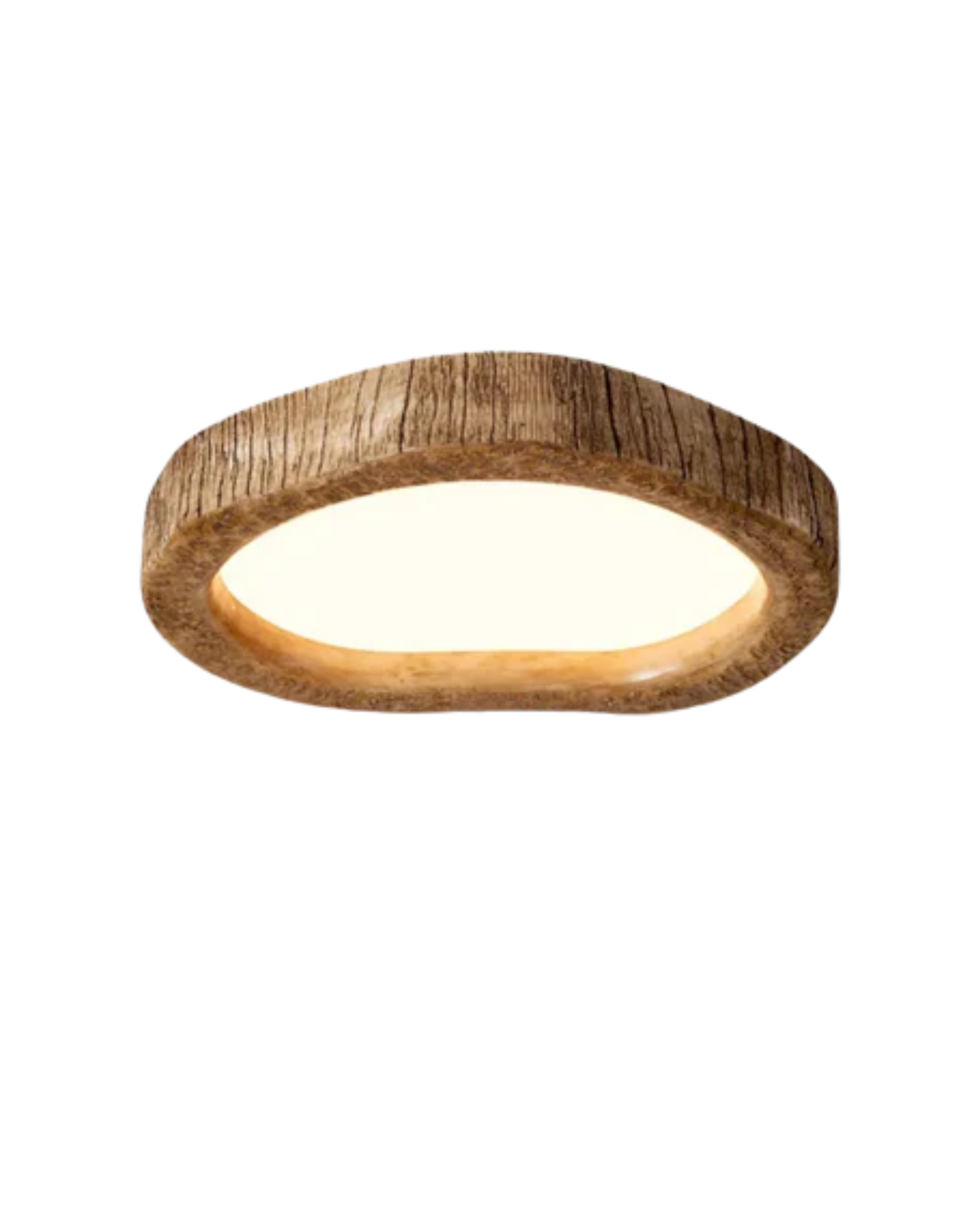 HaloWood – Rustic Modern Wooden Ceiling Light with Warm LED Glow