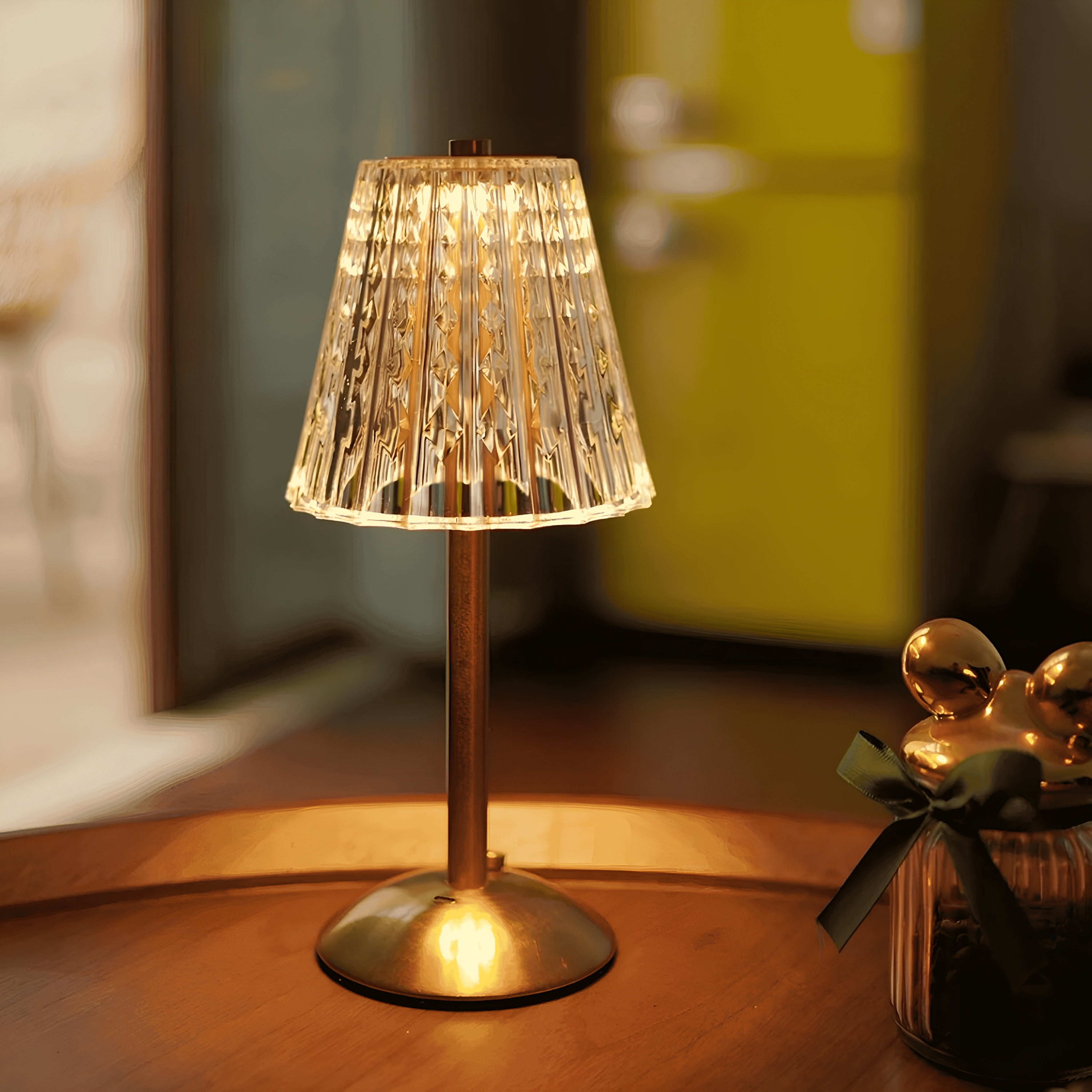 Lumivara – Rechargeable Crystal LED Table Lamp with Touch Dimming Control