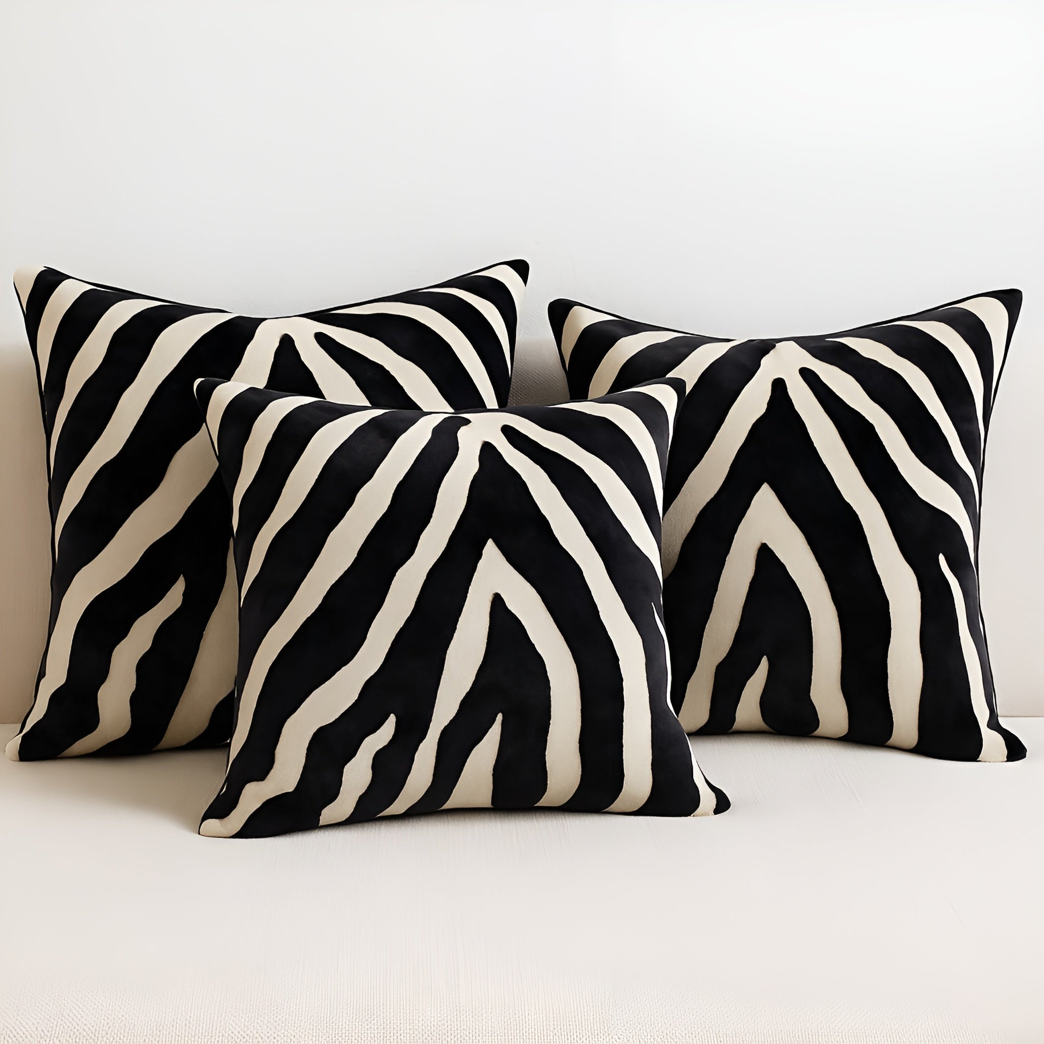 Velvra – Zebra Black Velvet Cushion Decorative Throw Pillow