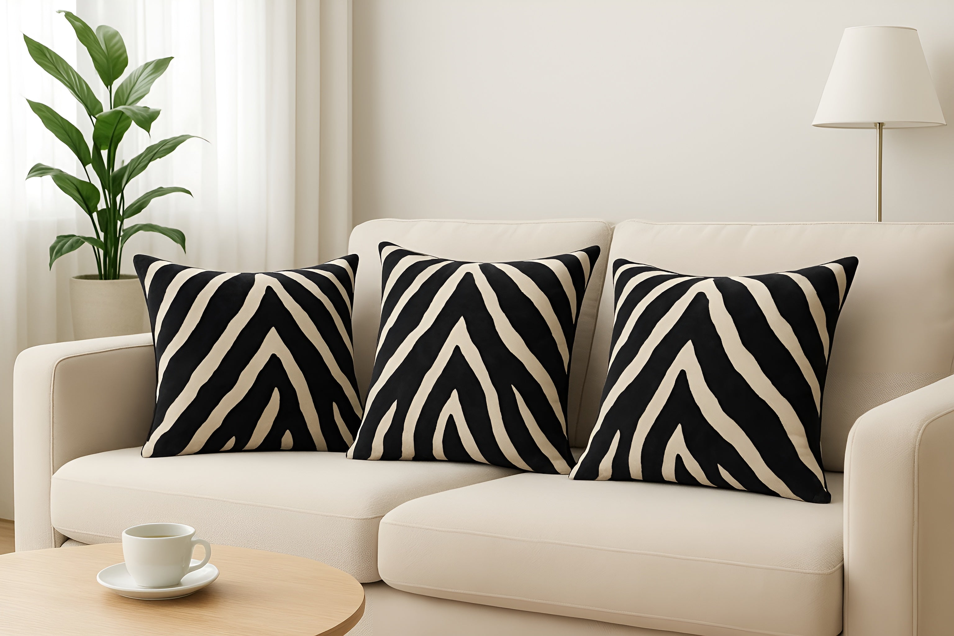 Velvra β Zebra Black Velvet Cushion Decorative Throw Pillow