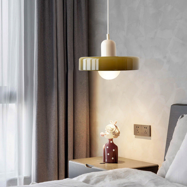 Radiant Bloom – Bauhaus Inspired Stained Glass Pendant Light