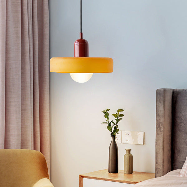 Radiant Bloom – Bauhaus Inspired Stained Glass Pendant Light