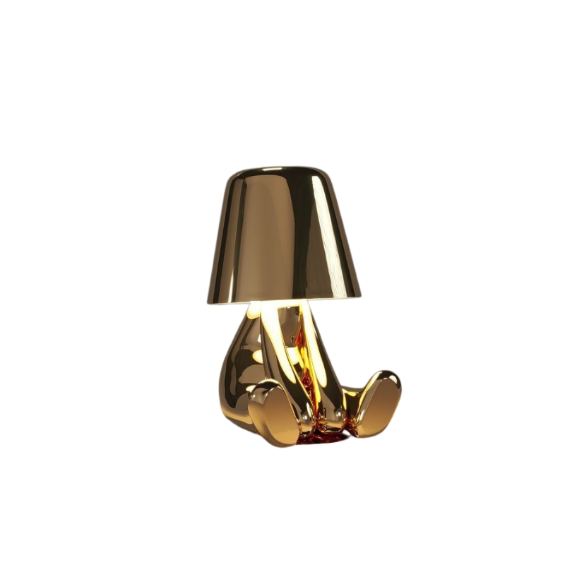 Veltoro - Sculpted gold LED wireless desk lamp with touch dimming