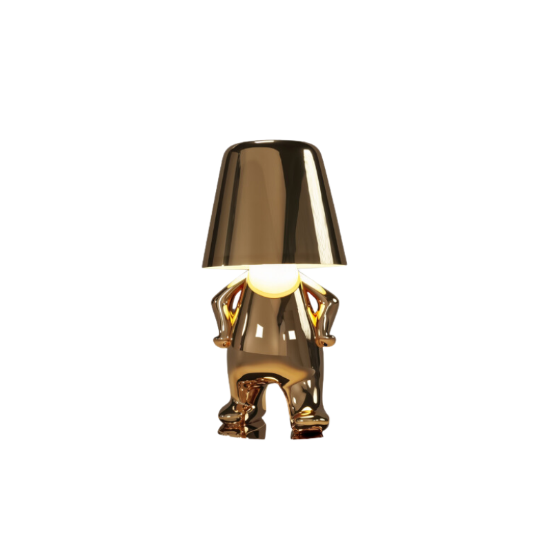 Veltoro - Sculpted gold LED wireless desk lamp with touch dimming