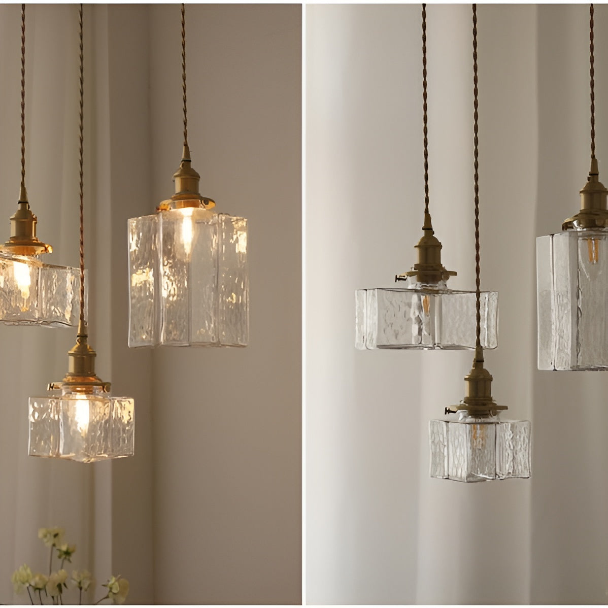Glowrelic – Glass Pendant Lamp for Dining Table Vintage Clear Light