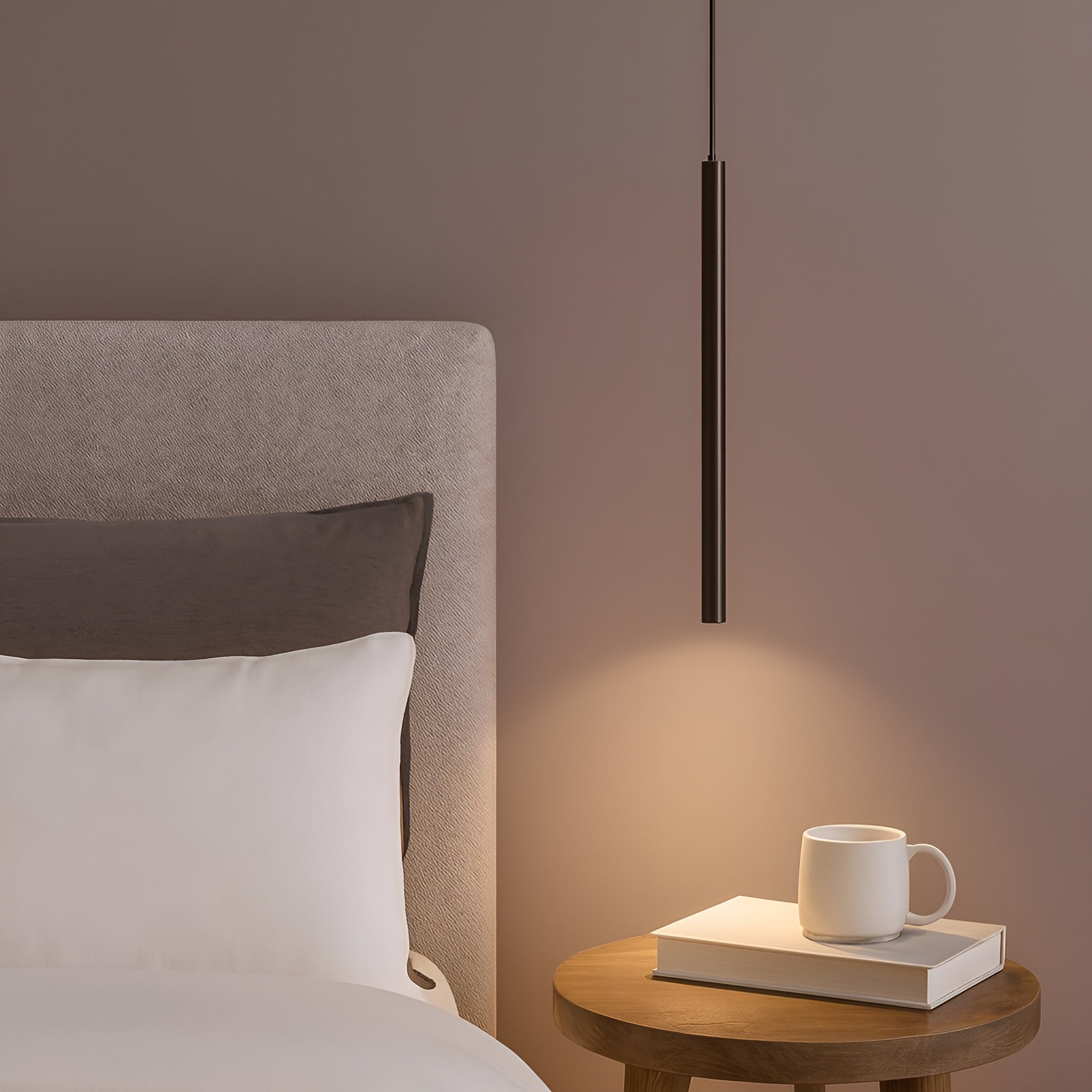 Lumeva – Argentia Single Tube Pendant Light Matte Black Modern Ceiling Lamp