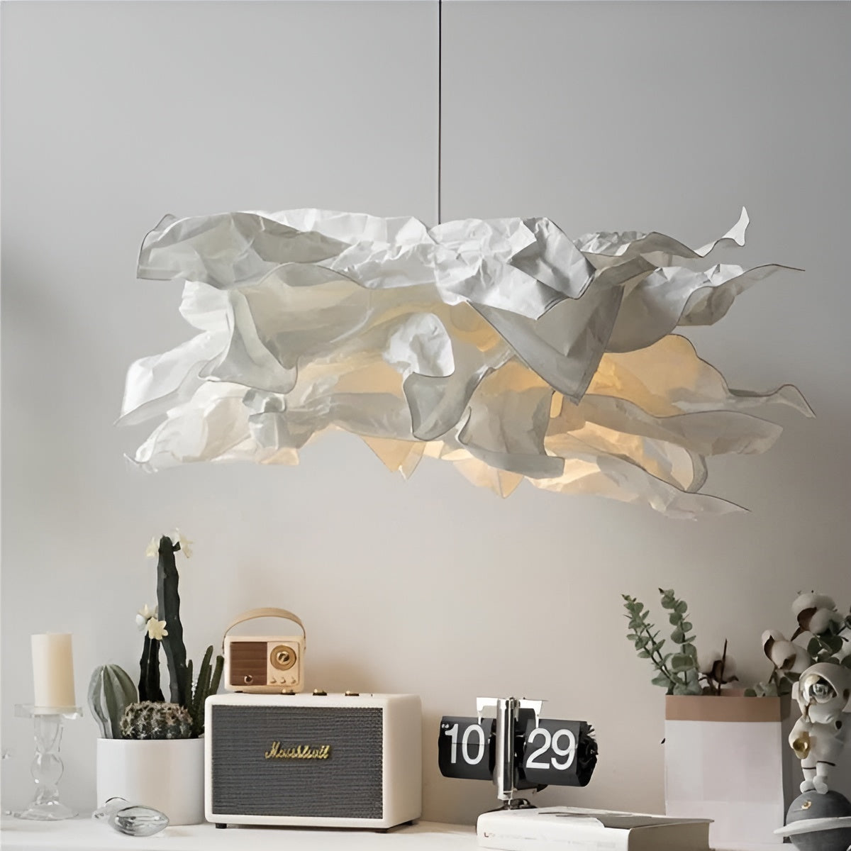 Cloudéa – Nordic Paper Cloud Pendant Light with Tri-Color LED Glow