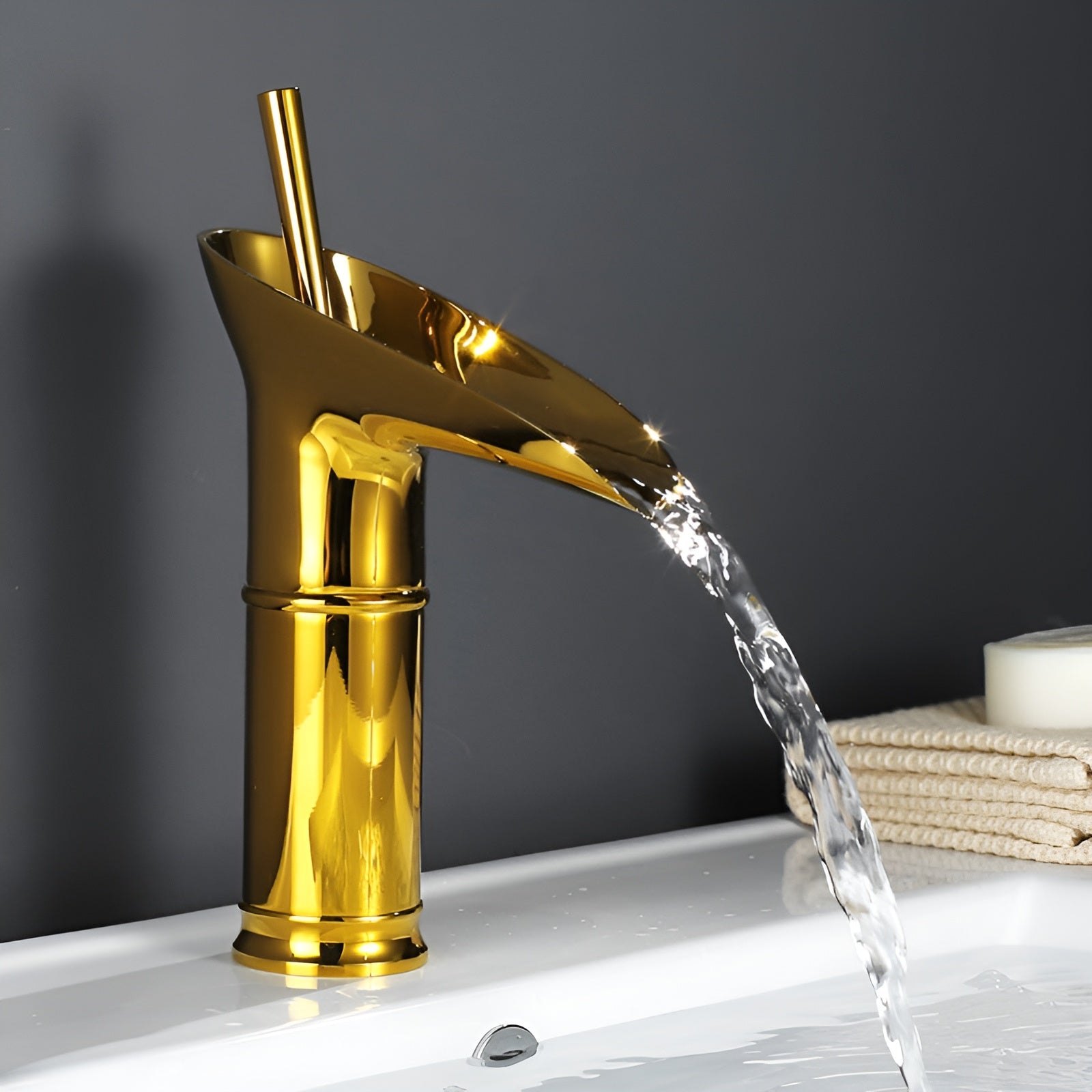 AquaHeritage – Antique Brass Waterfall Bathroom Faucet a Luxury Basin Mixer Tap