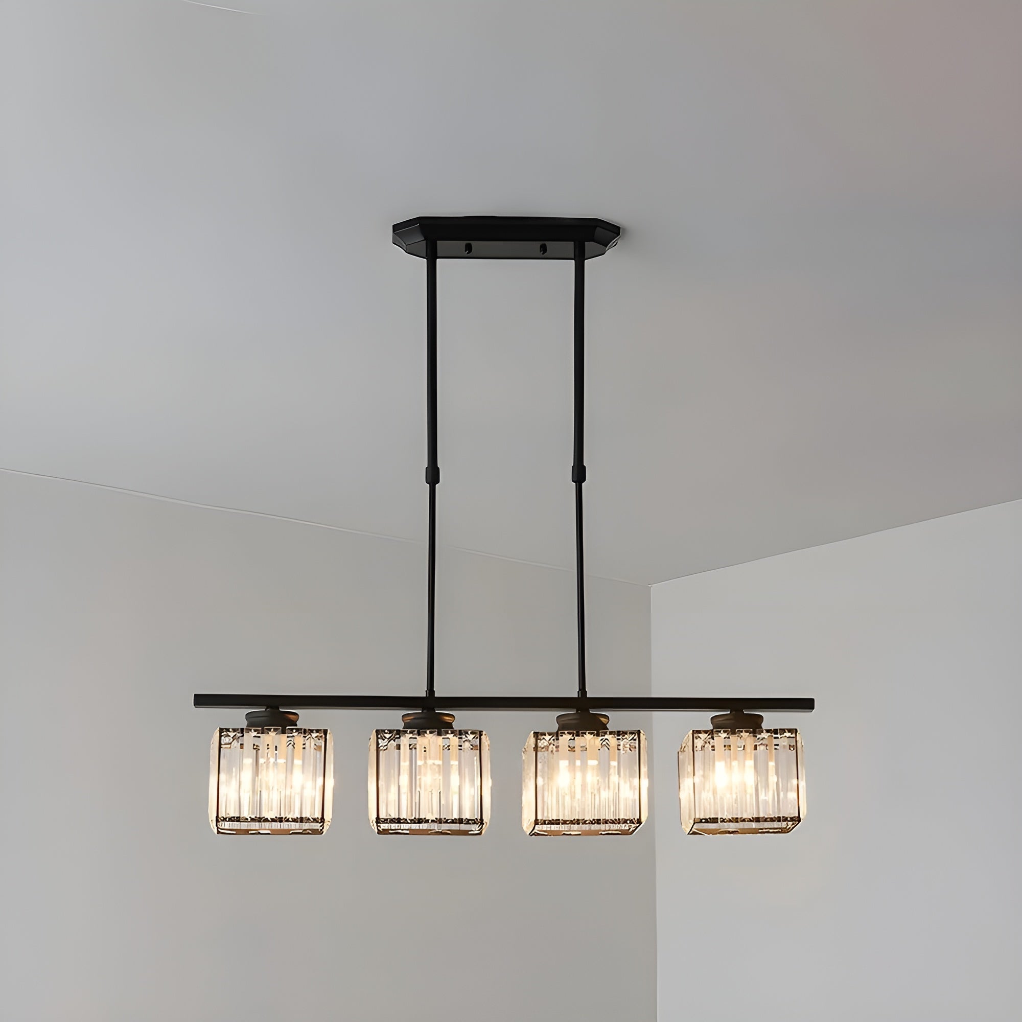 IslaGlow – Nordic Multi-Head Glass Island Lamp with Modern Adjustable Chandelier