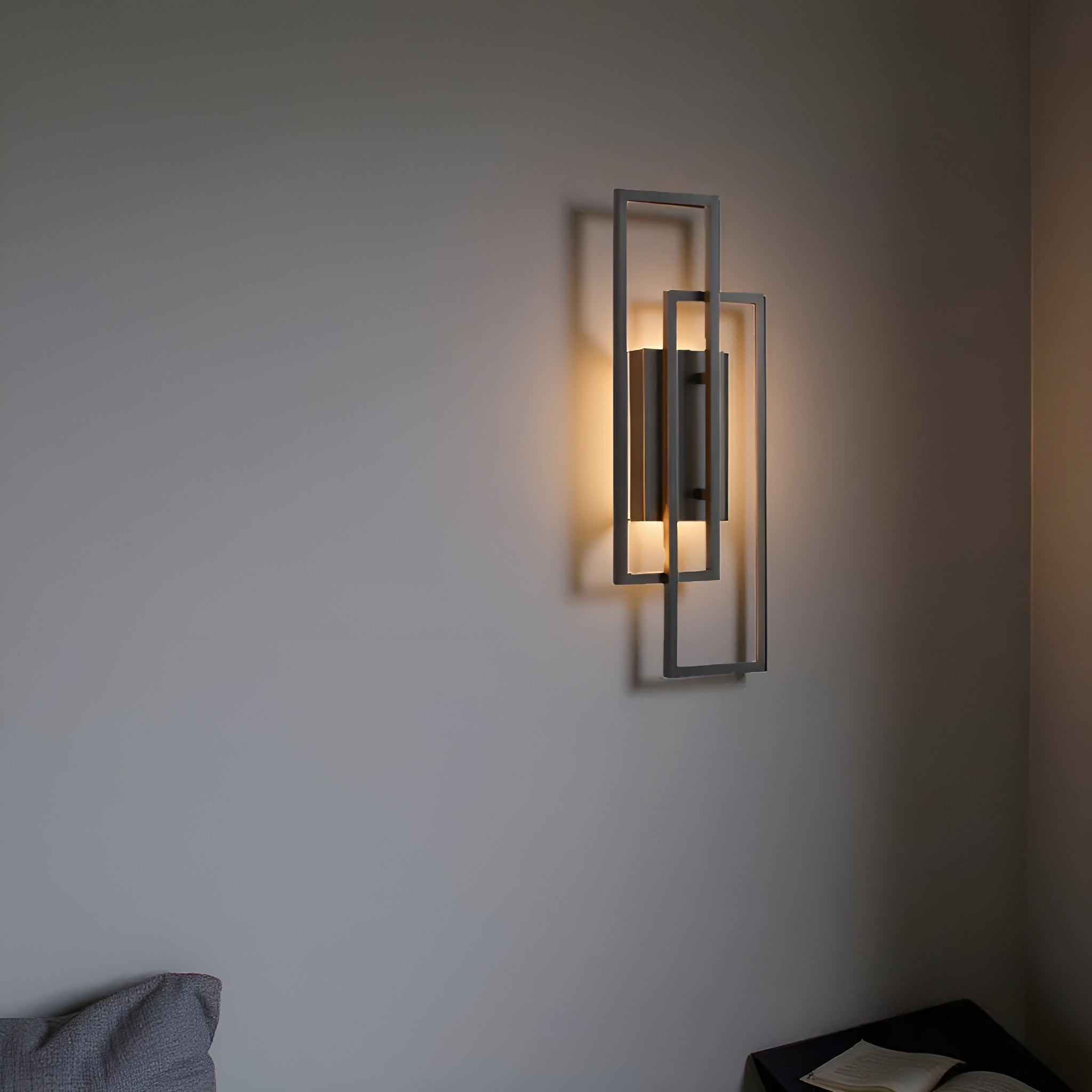 LineaGlow – Rectangular Geometric LED Wall Lamp with Dimmable Light