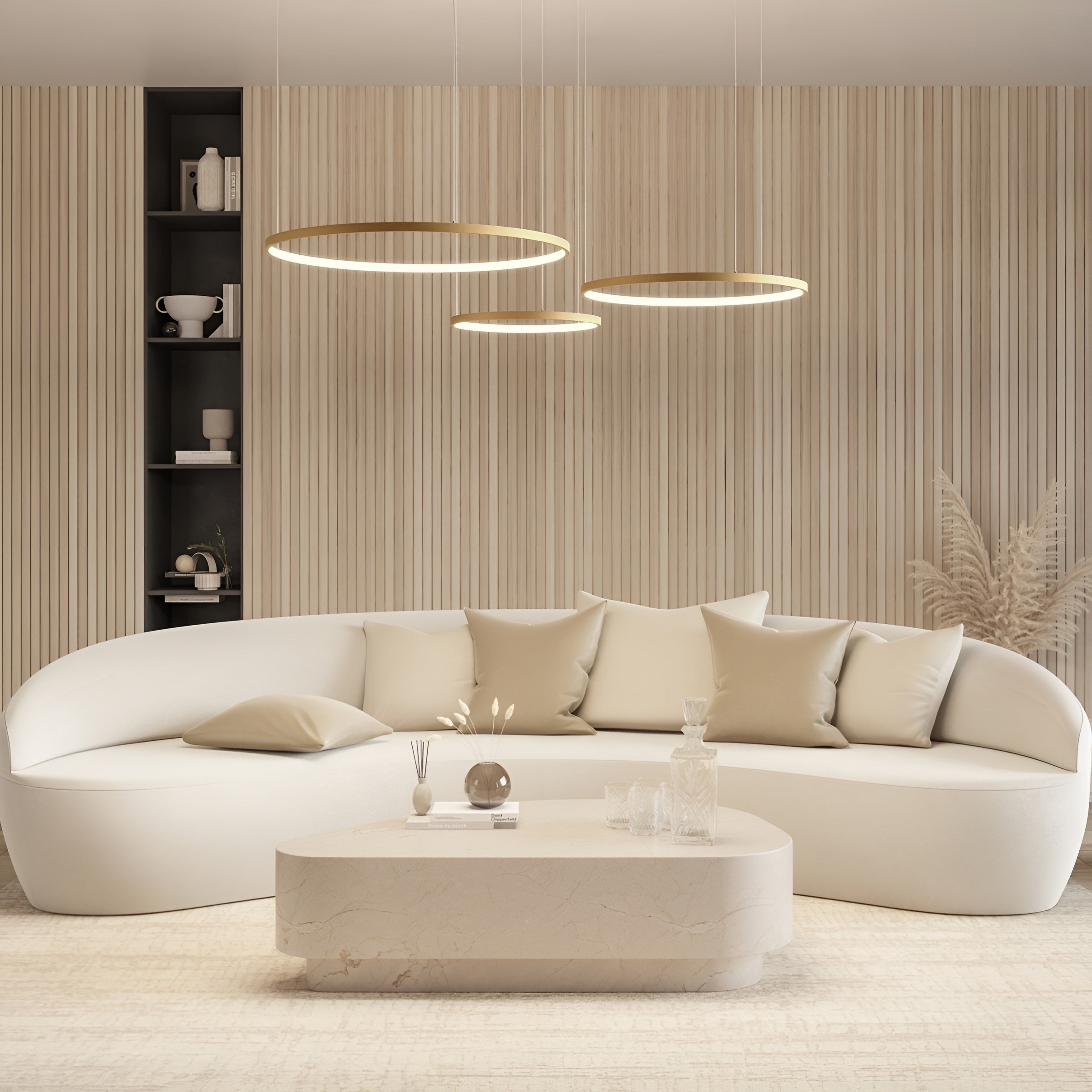 HaloForma – Modern LED Ring Pendant Light with Adjustable Dimming