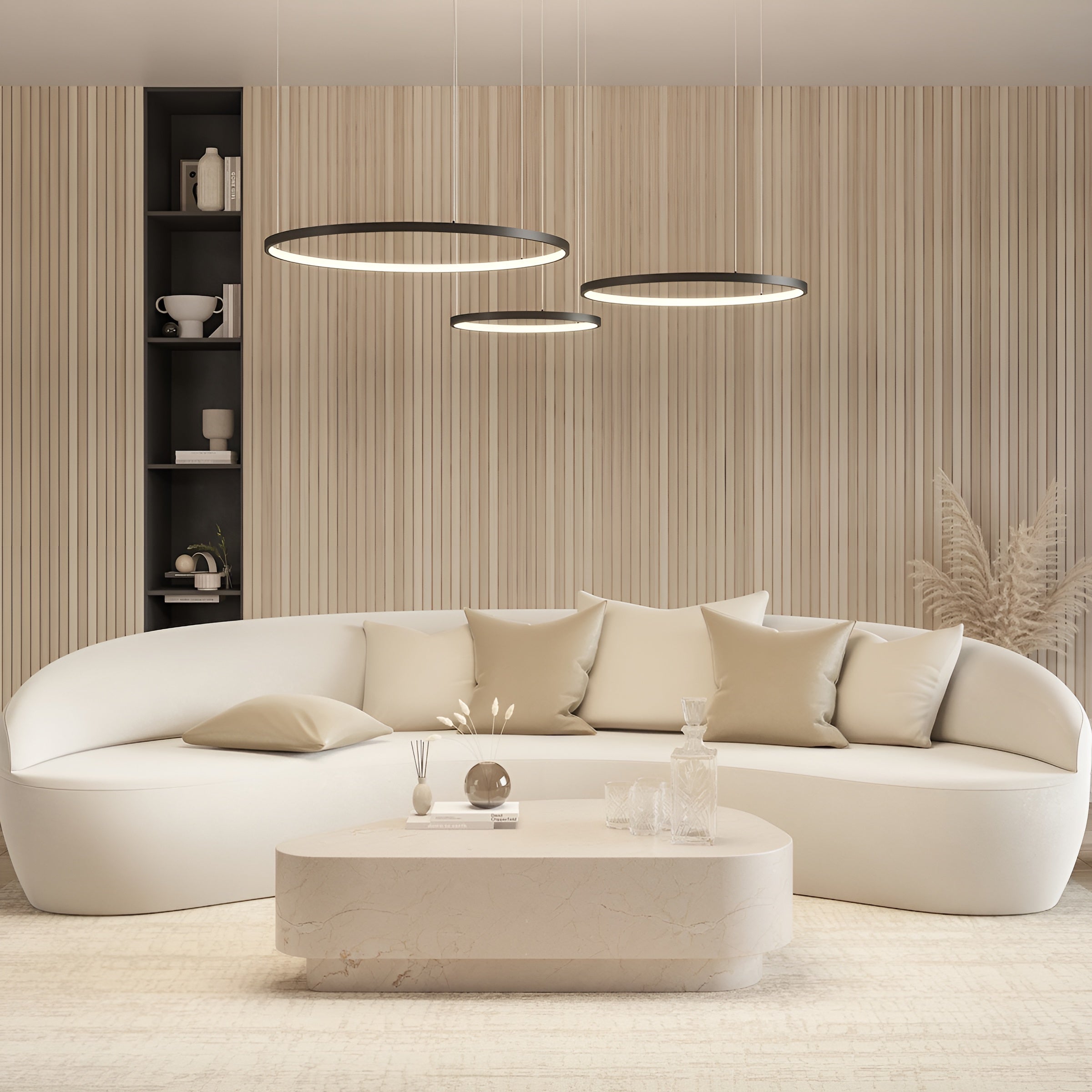 HaloForma – Modern LED Ring Pendant Light with Adjustable Dimming
