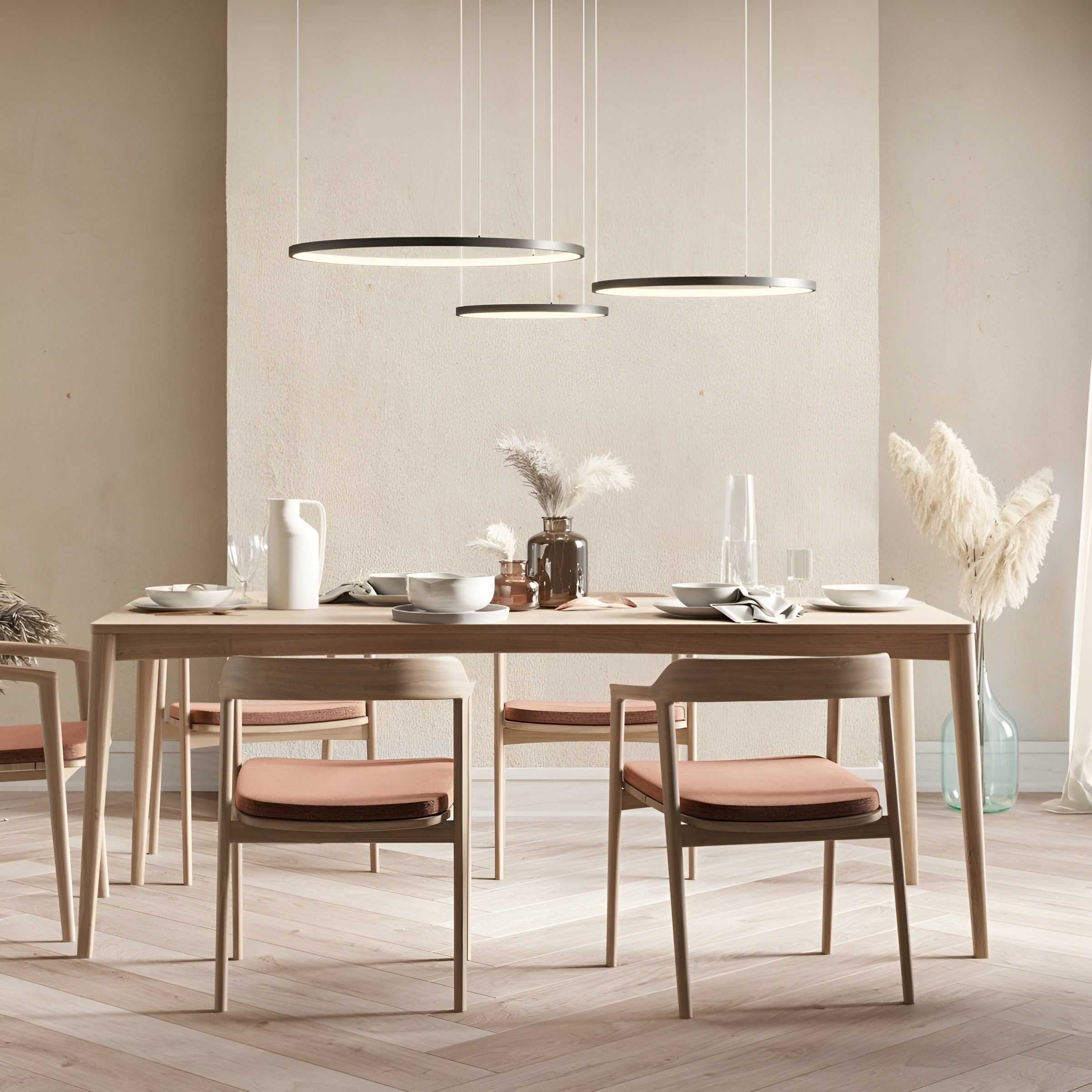 HaloForma – Modern LED Ring Pendant Light with Adjustable Dimming