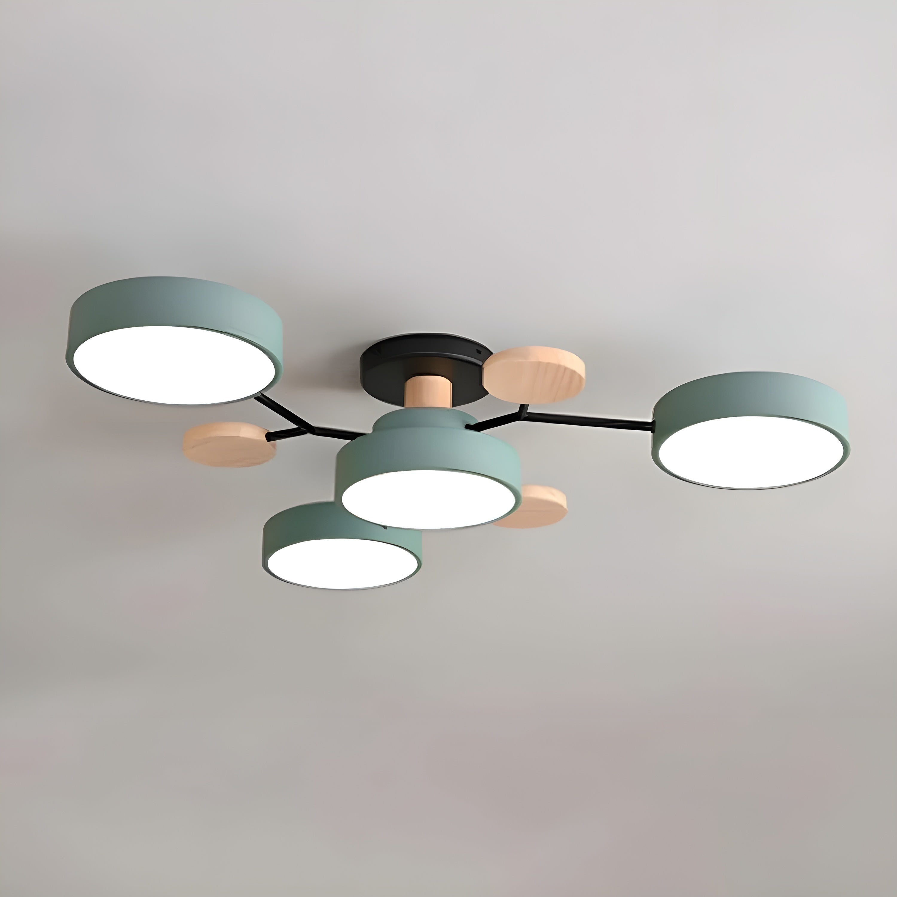 CircaGlow – Contemporary Round Iron LED Semi-Flush Chandelier with Modern Ceiling Light