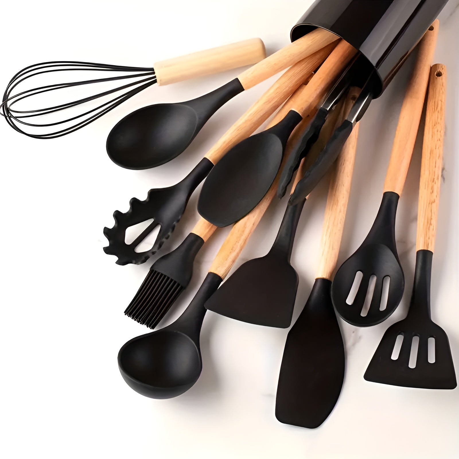 ChefNest — Premium 12-Piece Silicone & Wood Kitchen Utensil Set