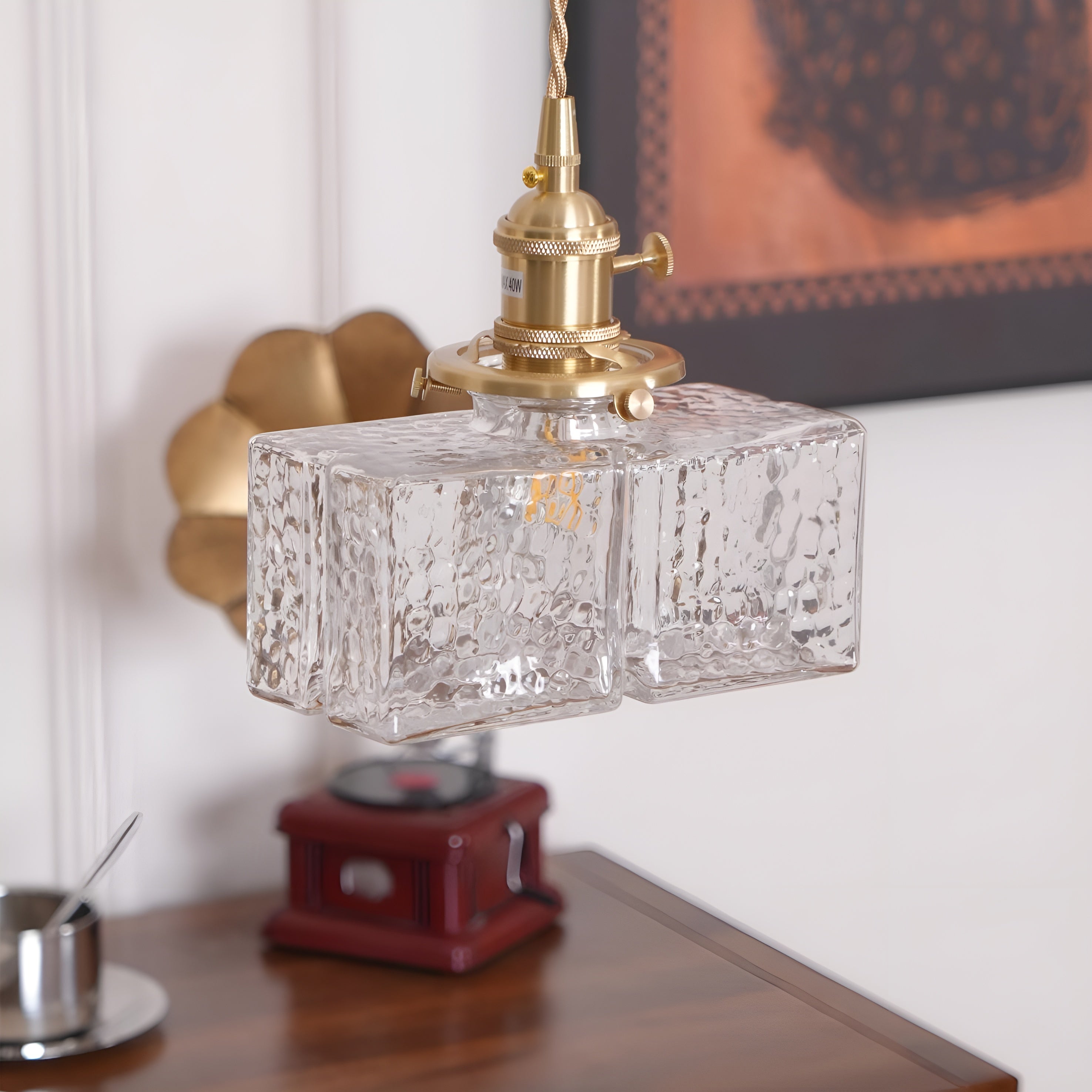 Glowrelic – Glass Pendant Lamp for Dining Table Vintage Clear Light