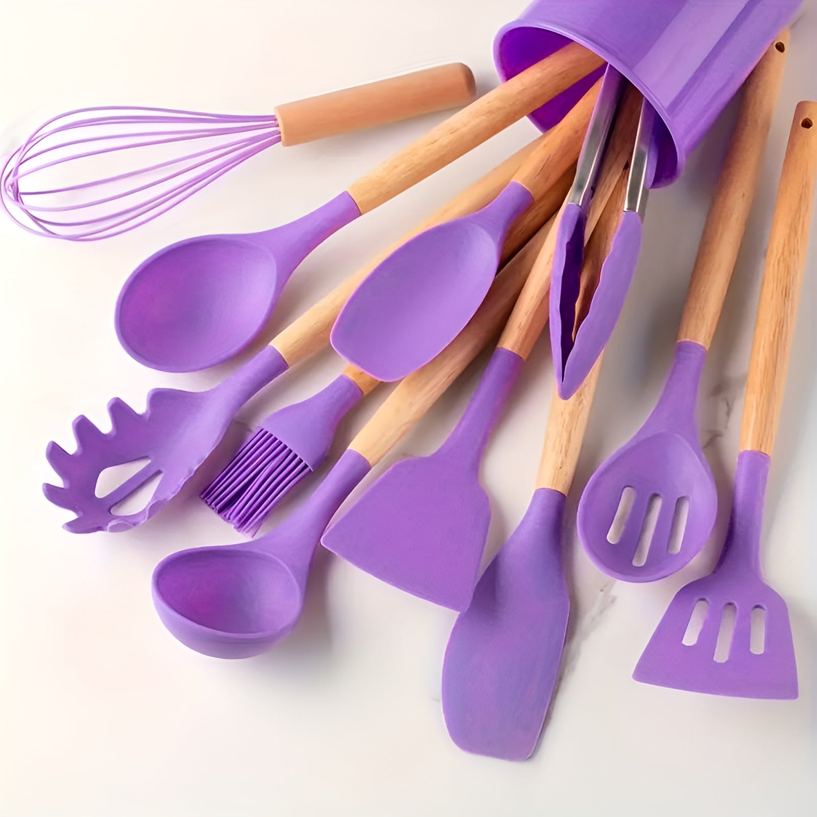 ChefNest — Premium 12-Piece Silicone & Wood Kitchen Utensil Set