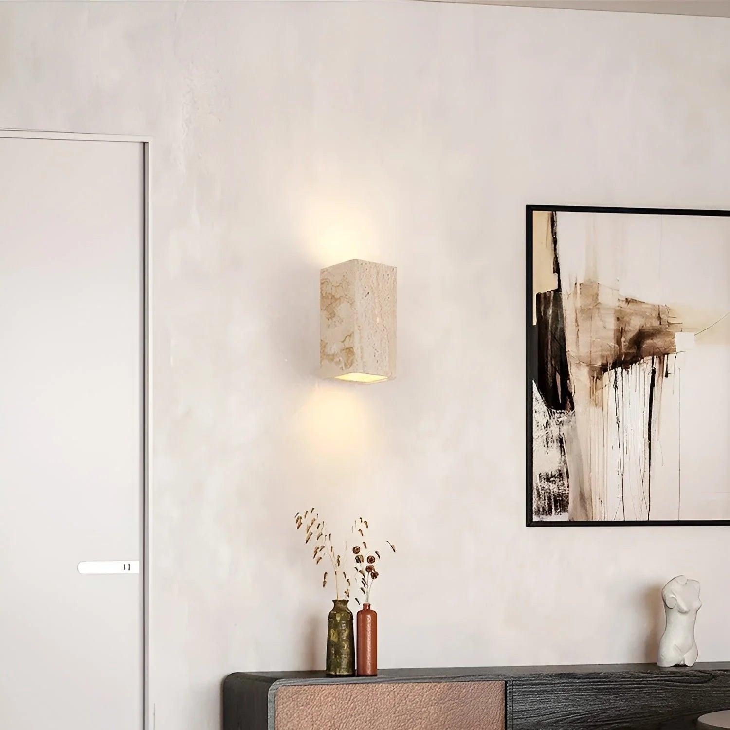 TerraGlow – Travertine Outdoor Wall Lamp IP65 LED Waterproof Lighting