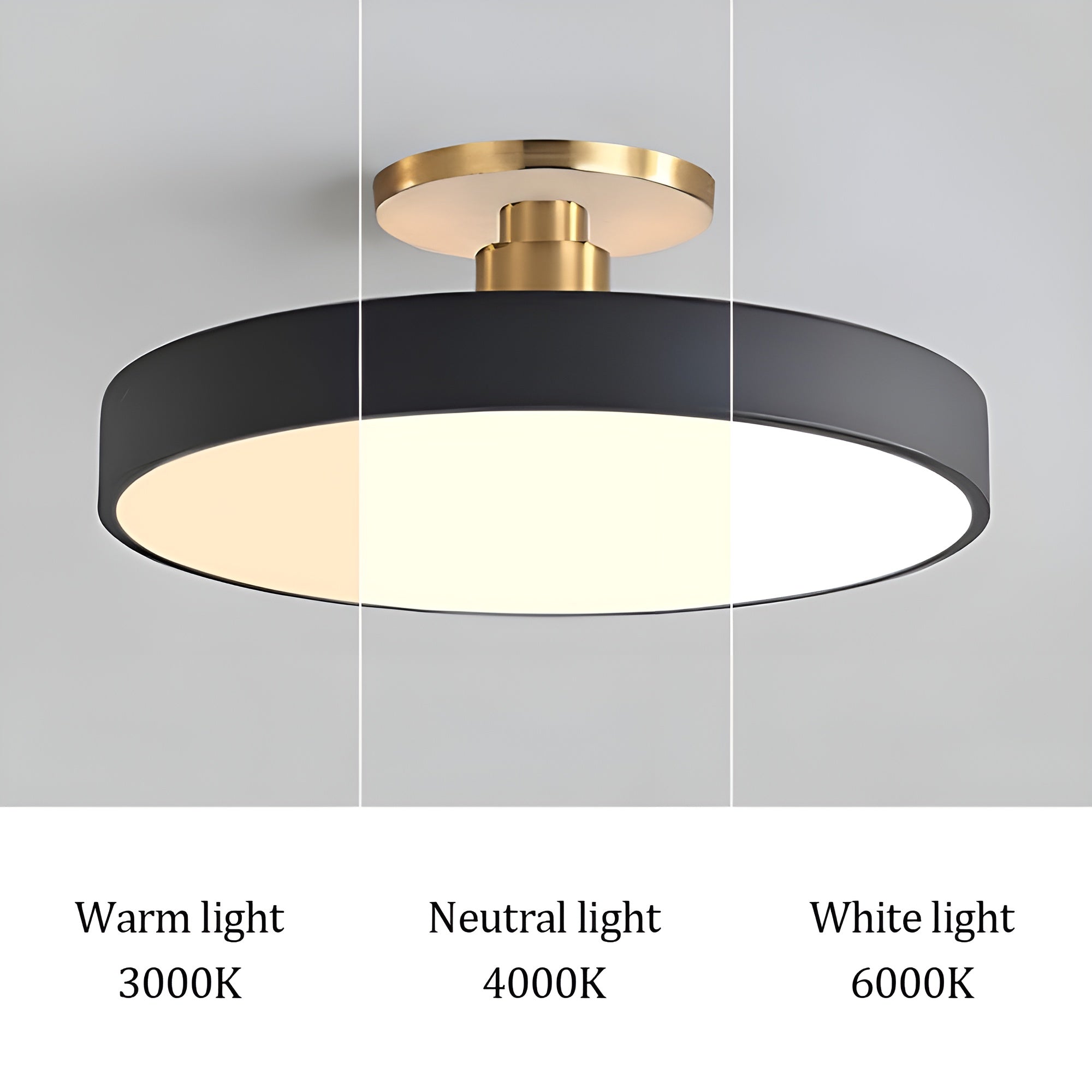 LumoCirque – Circular LED Semi Flush Mount Ceiling Light, Minimalist Fixture