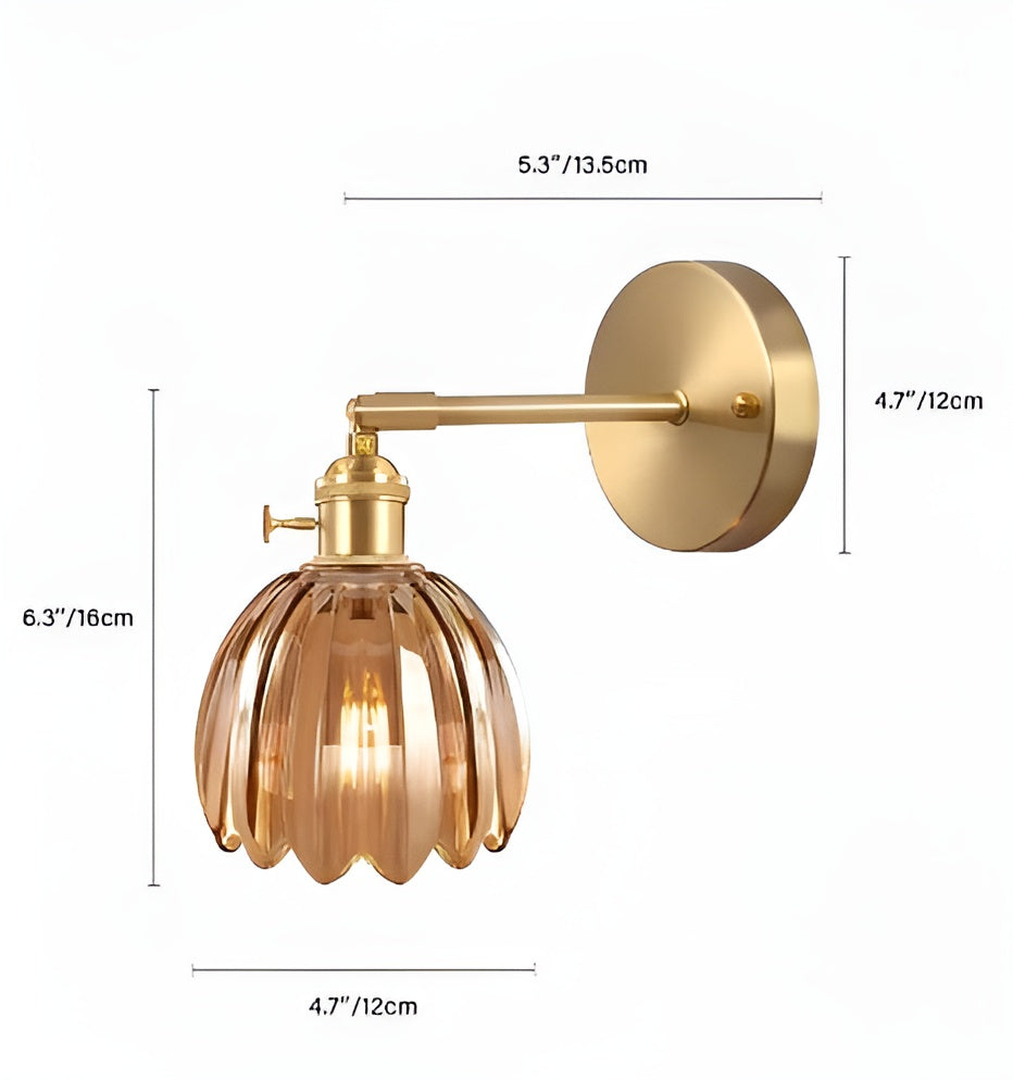 LumiFleur – Retro Glass Tulip Wall Lamp Elegant Vintage Light Fixture