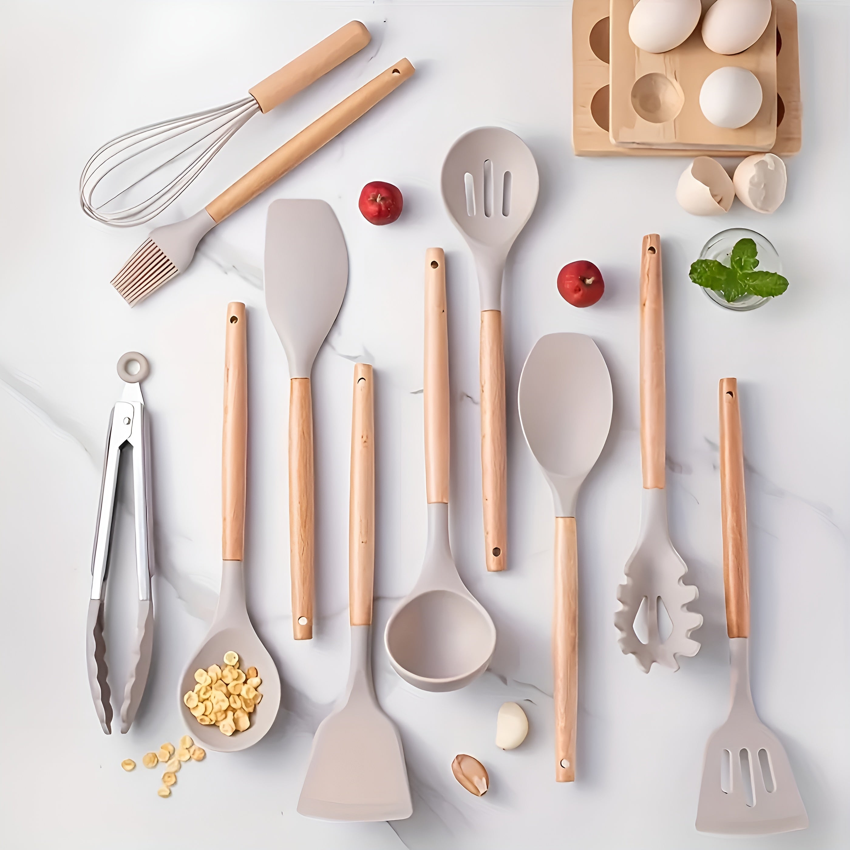 ChefNest — Premium 12-Piece Silicone & Wood Kitchen Utensil Set