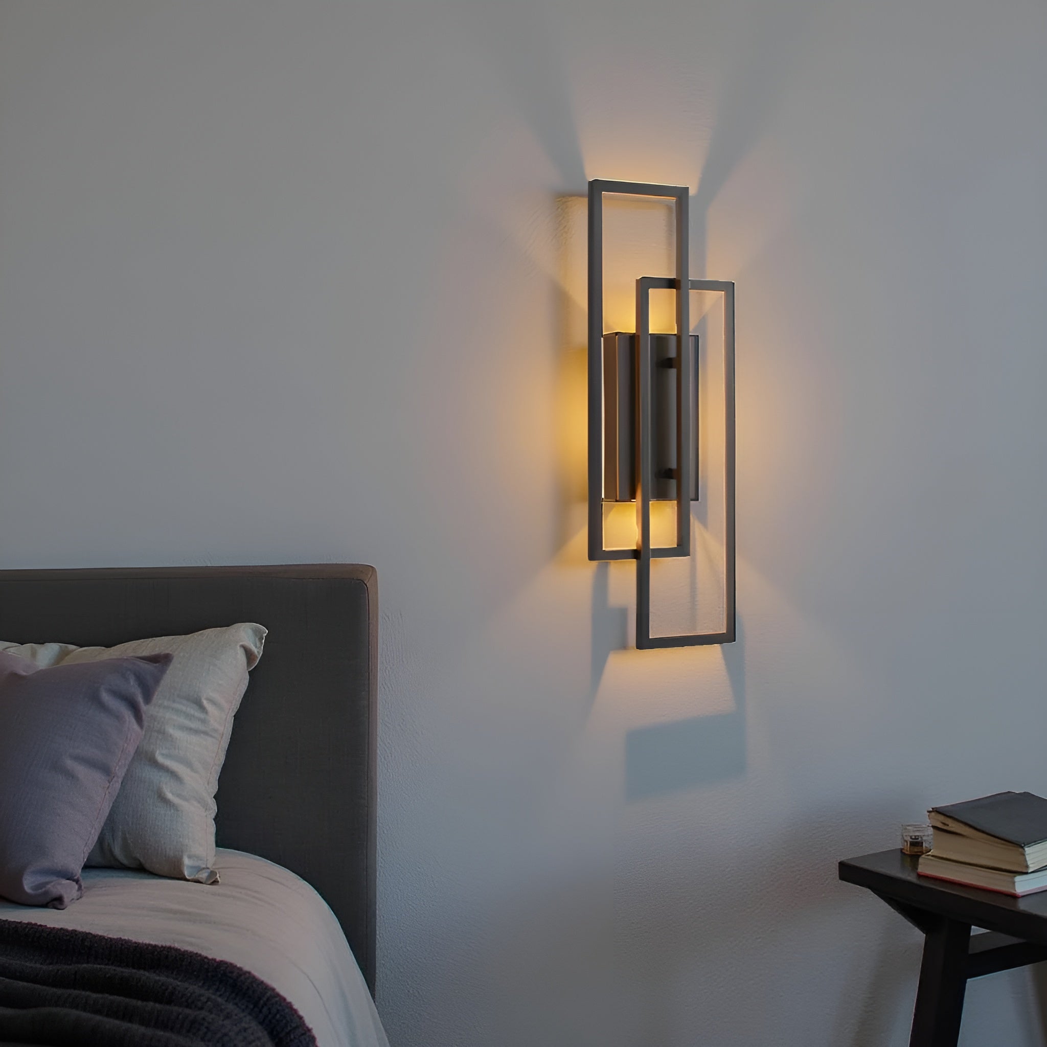 LineaGlow – Rectangular Geometric LED Wall Lamp with Dimmable Light