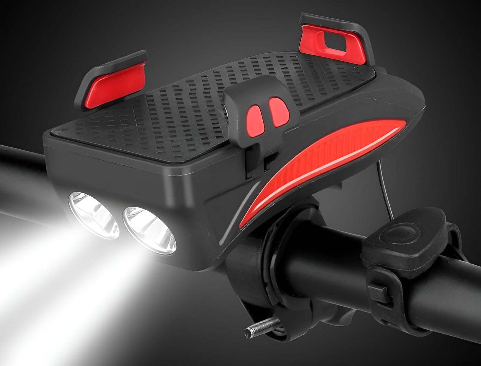 Cyclaro – 4 in 1 Bicycle Phone Holder with Power Bank Light and Horn