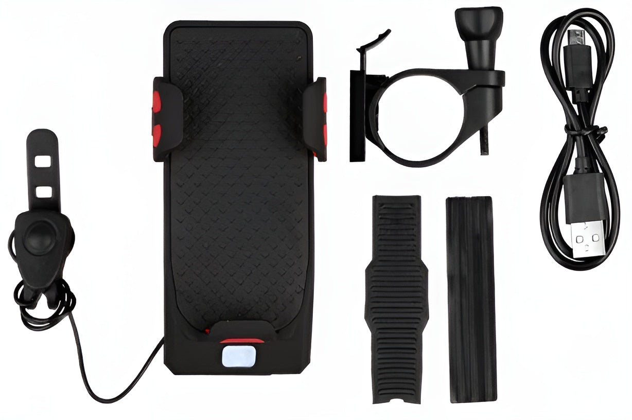 Cyclaro – 4 in 1 Bicycle Phone Holder with Power Bank Light and Horn